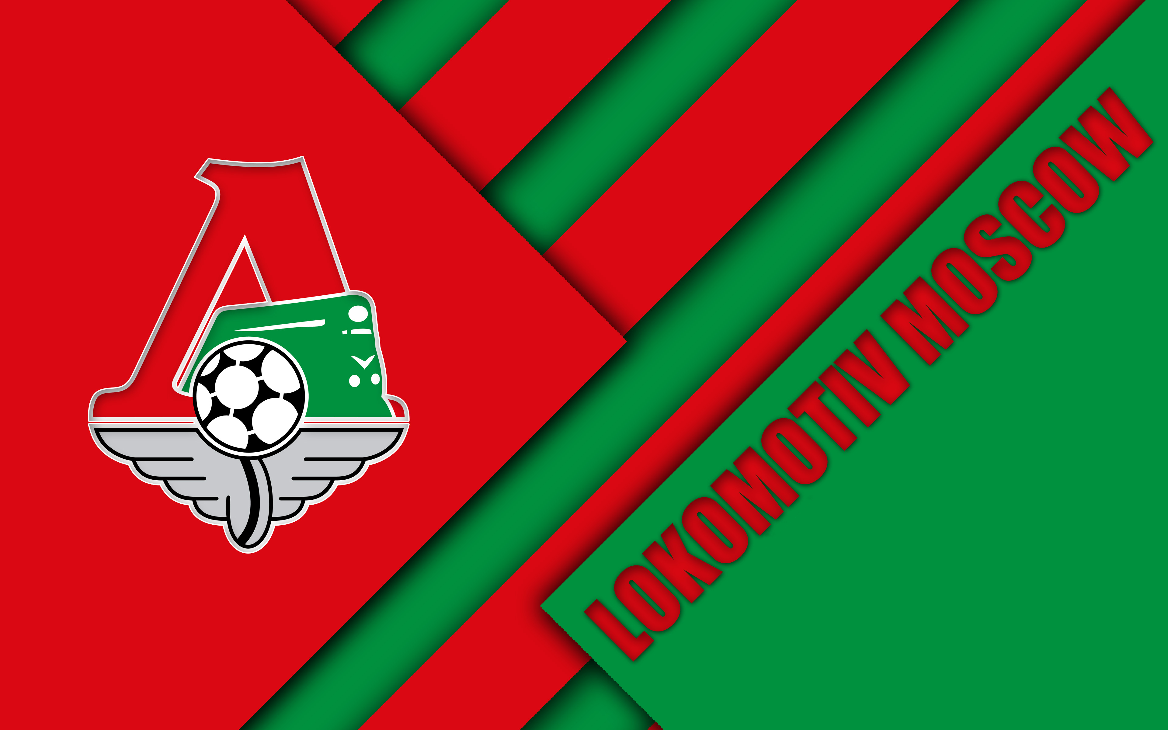 FC Lokomotiv Moscow logo on red and green background HD Wallpaper