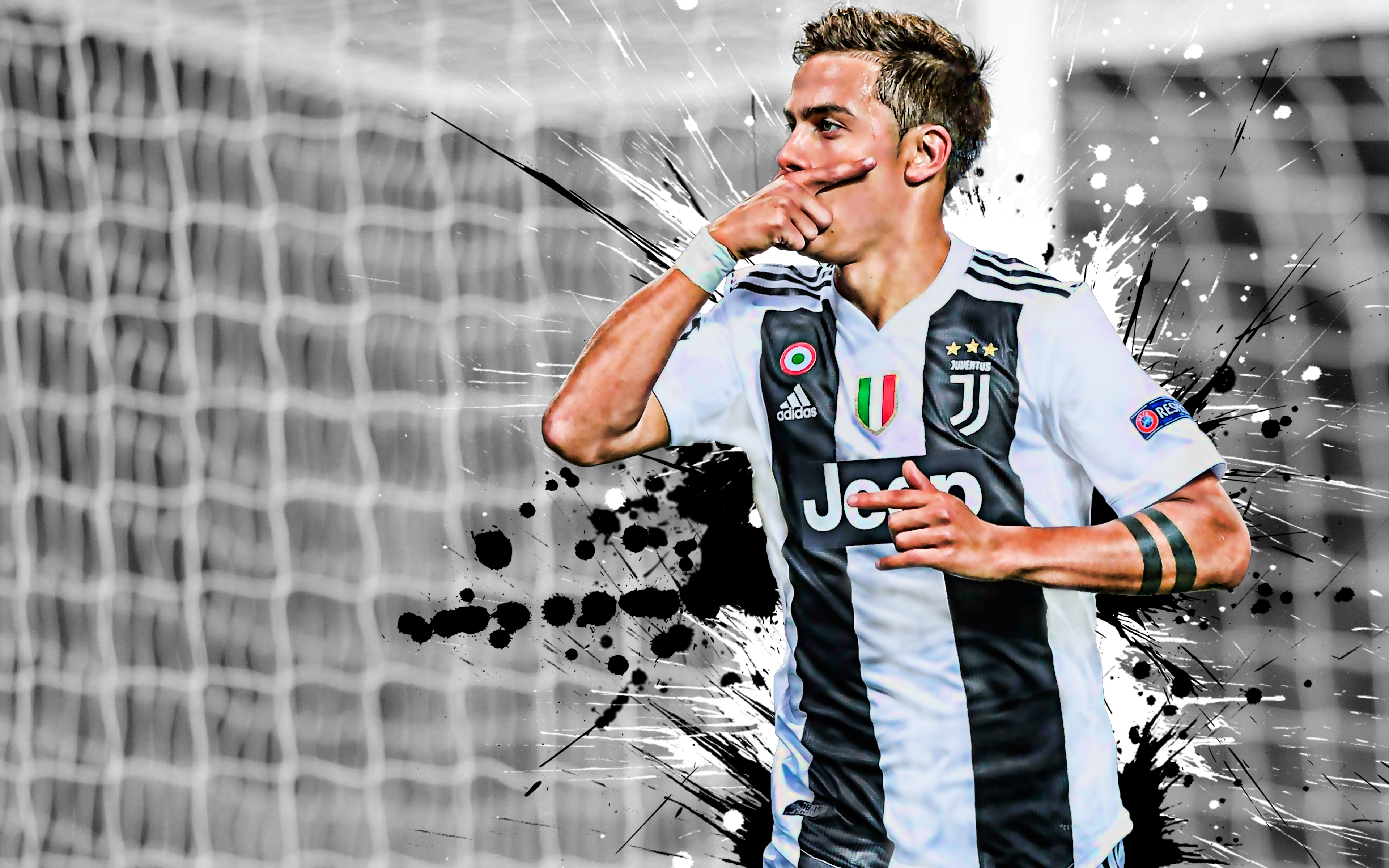 Paulo Dybala Celebrates in Juventus Jersey HD Wallpaper