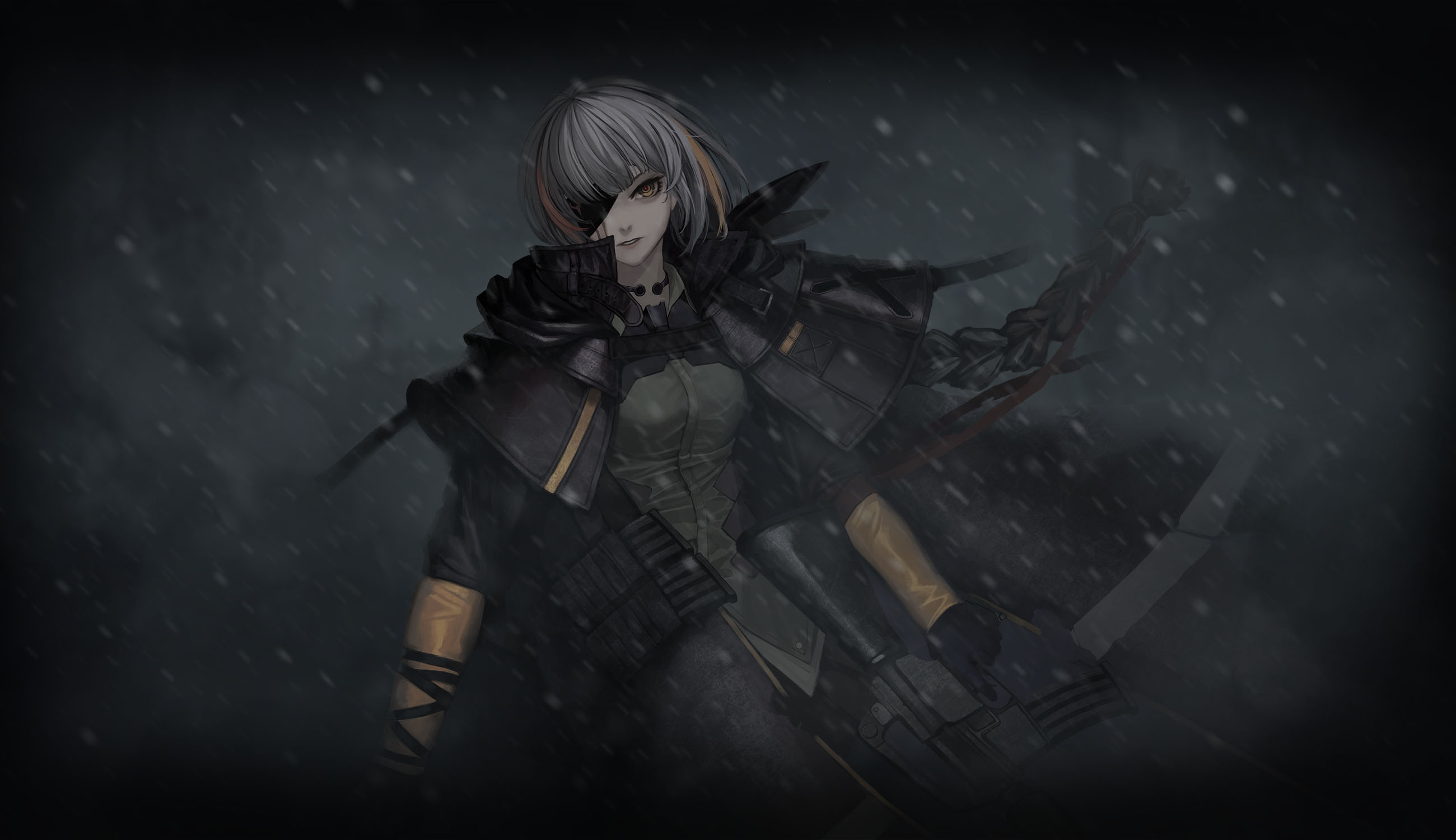 M16A1 from Girls Frontline in the snow HD Wallpaper