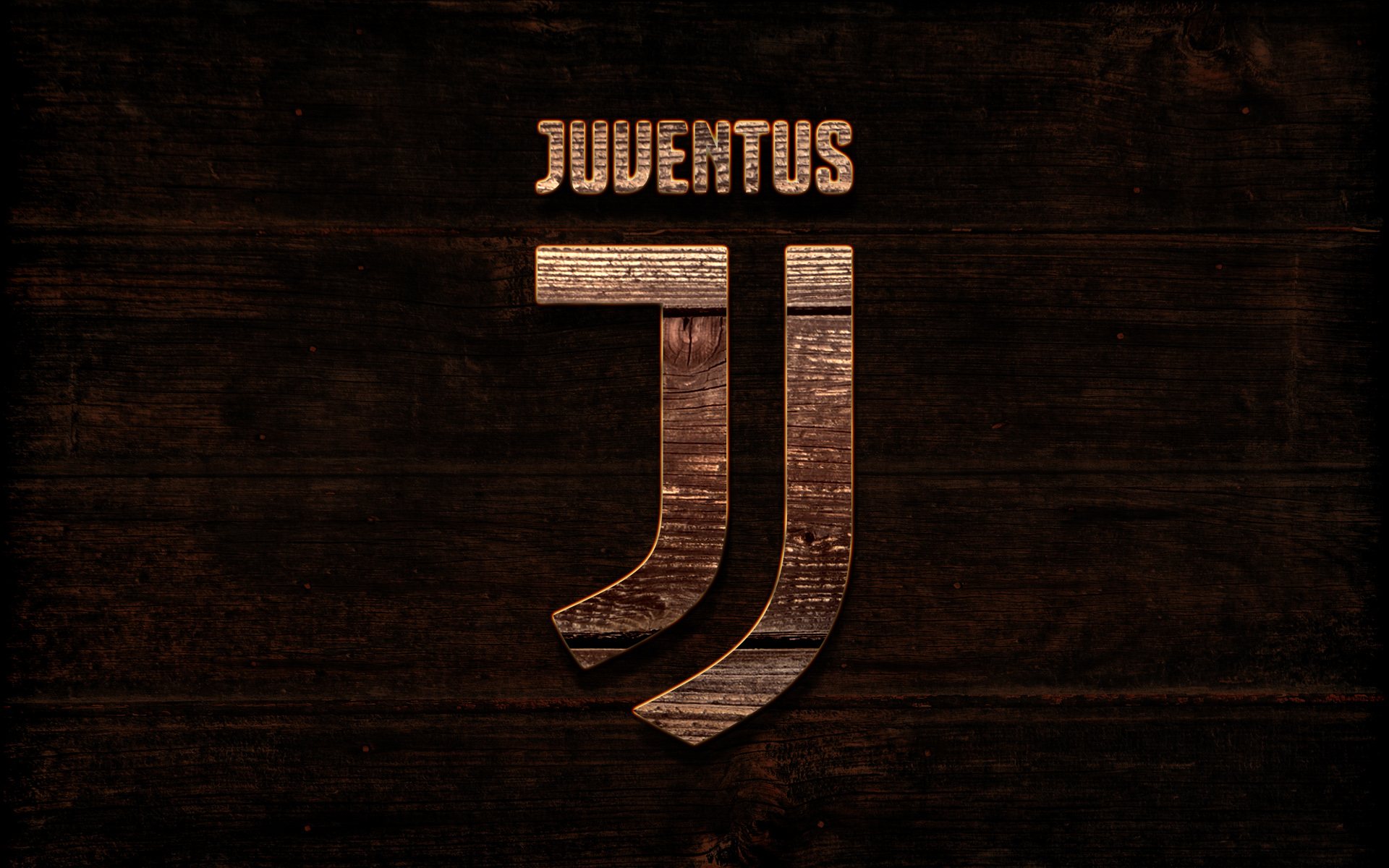 Juventus F.C. logo on a wooden background HD Wallpaper