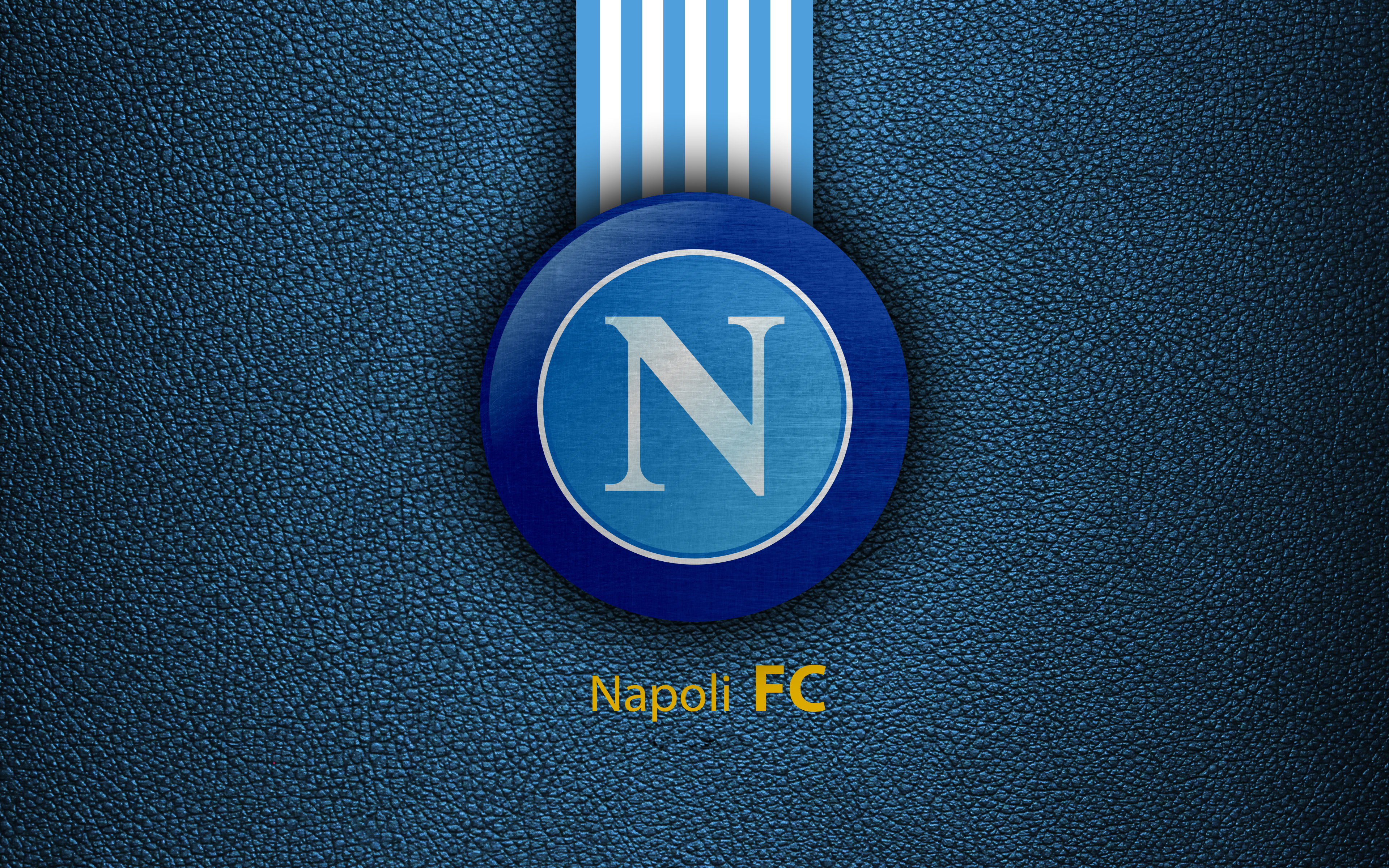 Napoli FC logo on blue textured background HD Wallpaper