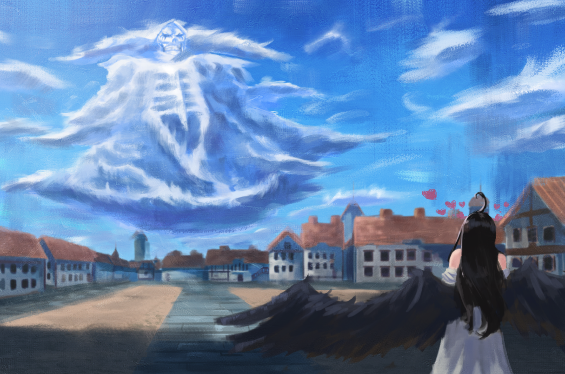 Ainz Ooal Gown and Albedo from Overlord HD Wallpaper