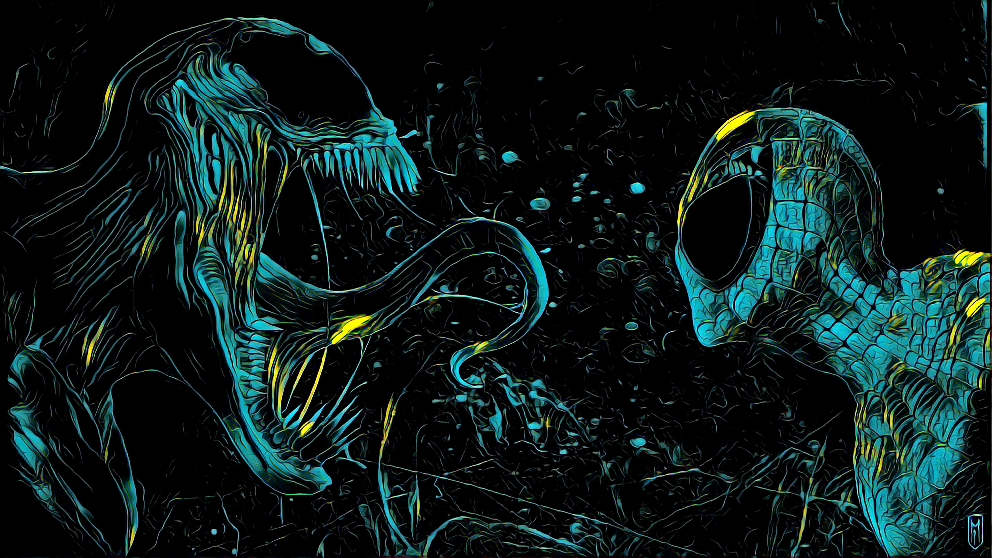 Venom vs. Spider-Man from Marvel Comics HD Wallpaper