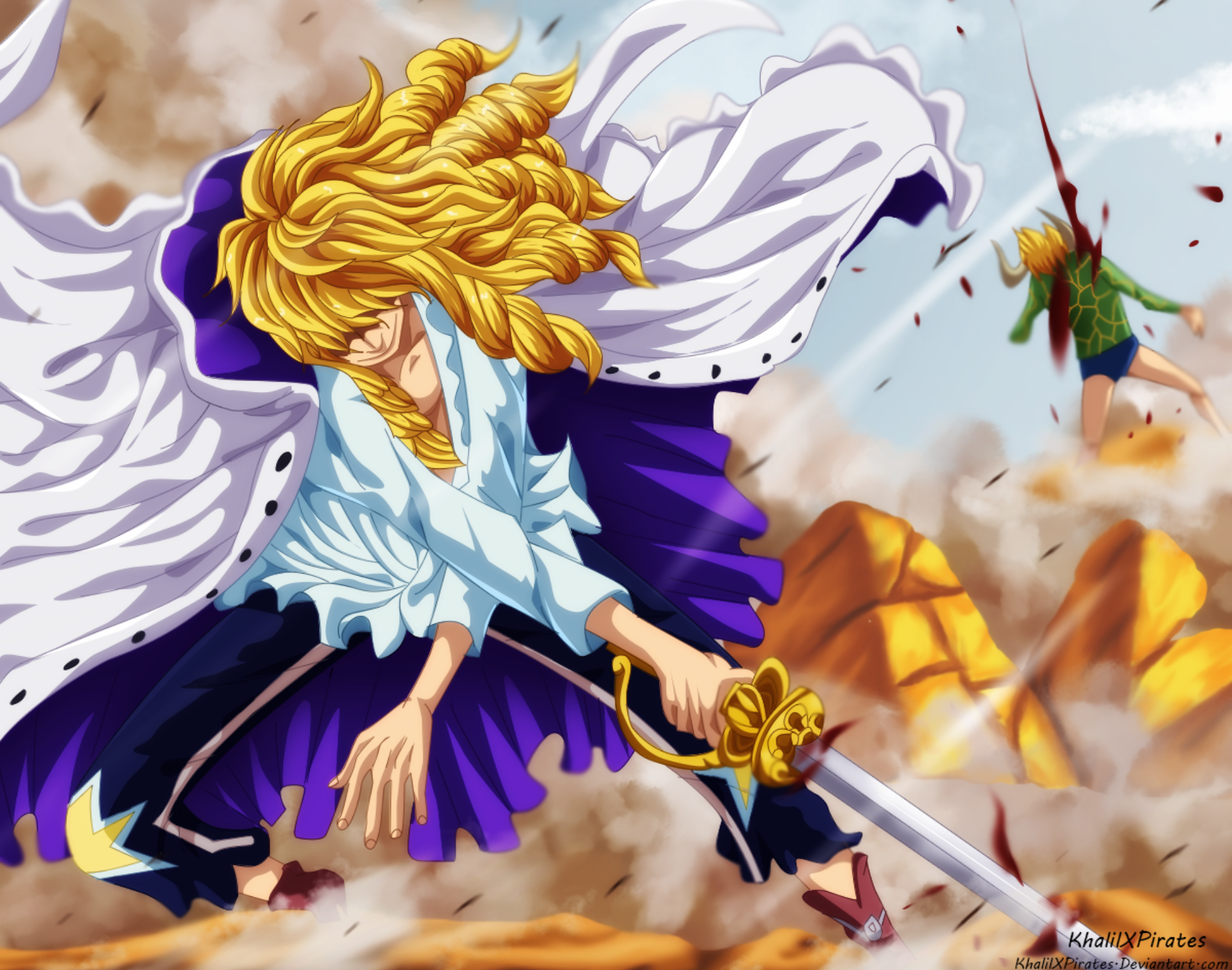 Cavendish from One Piece fighting Dellinger HD Wallpaper