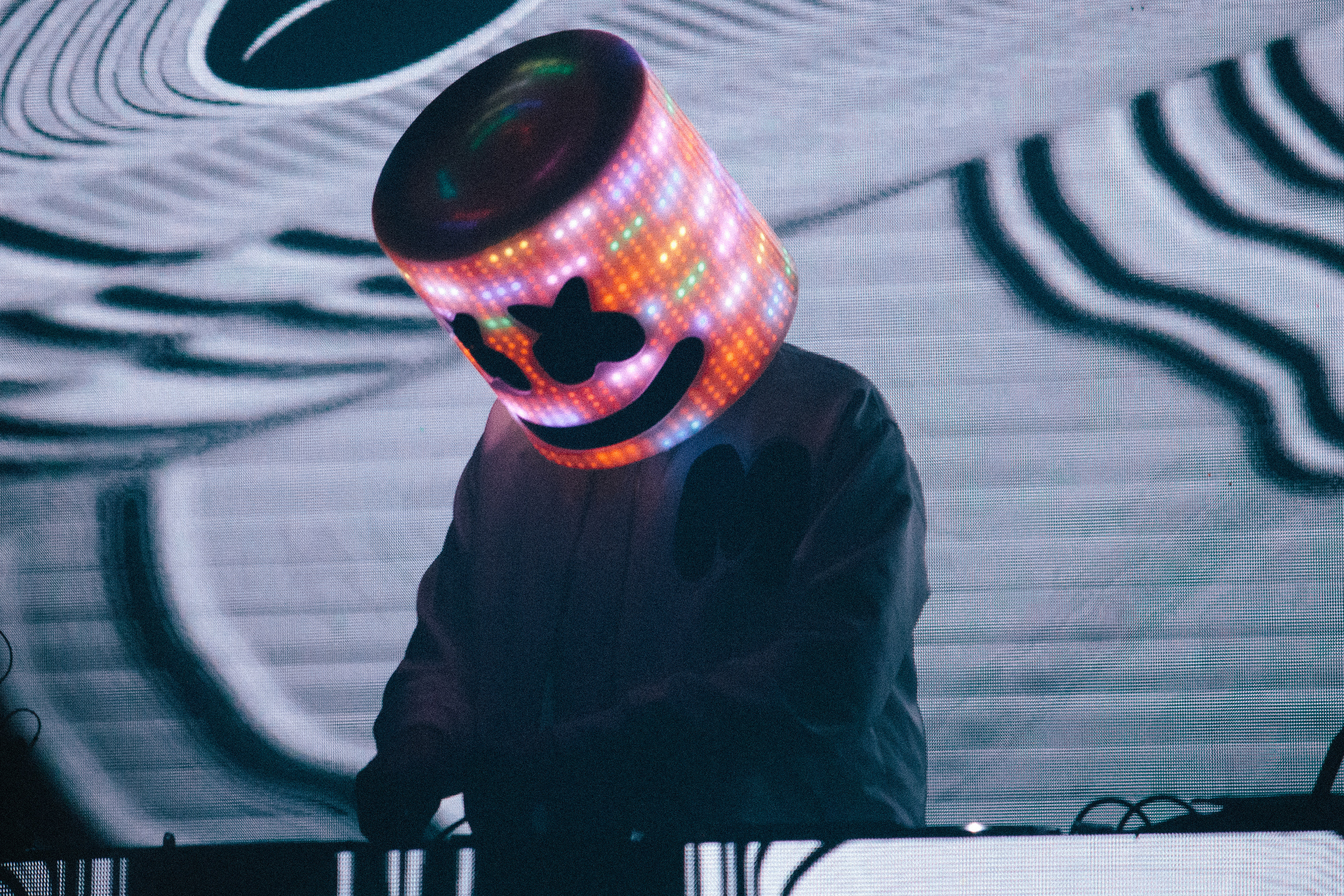 Marshmello performing on stage HD Wallpaper