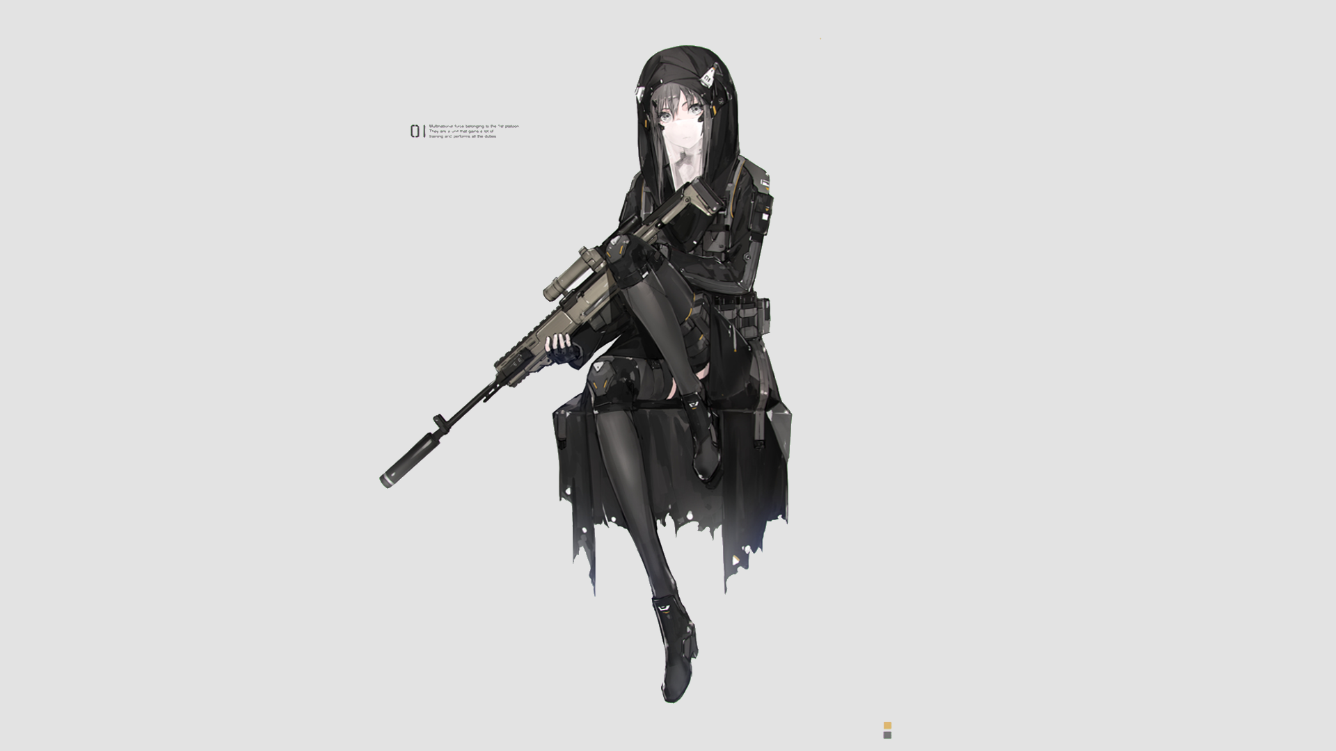 Girl with Sniper Rifle HD Wallpaper