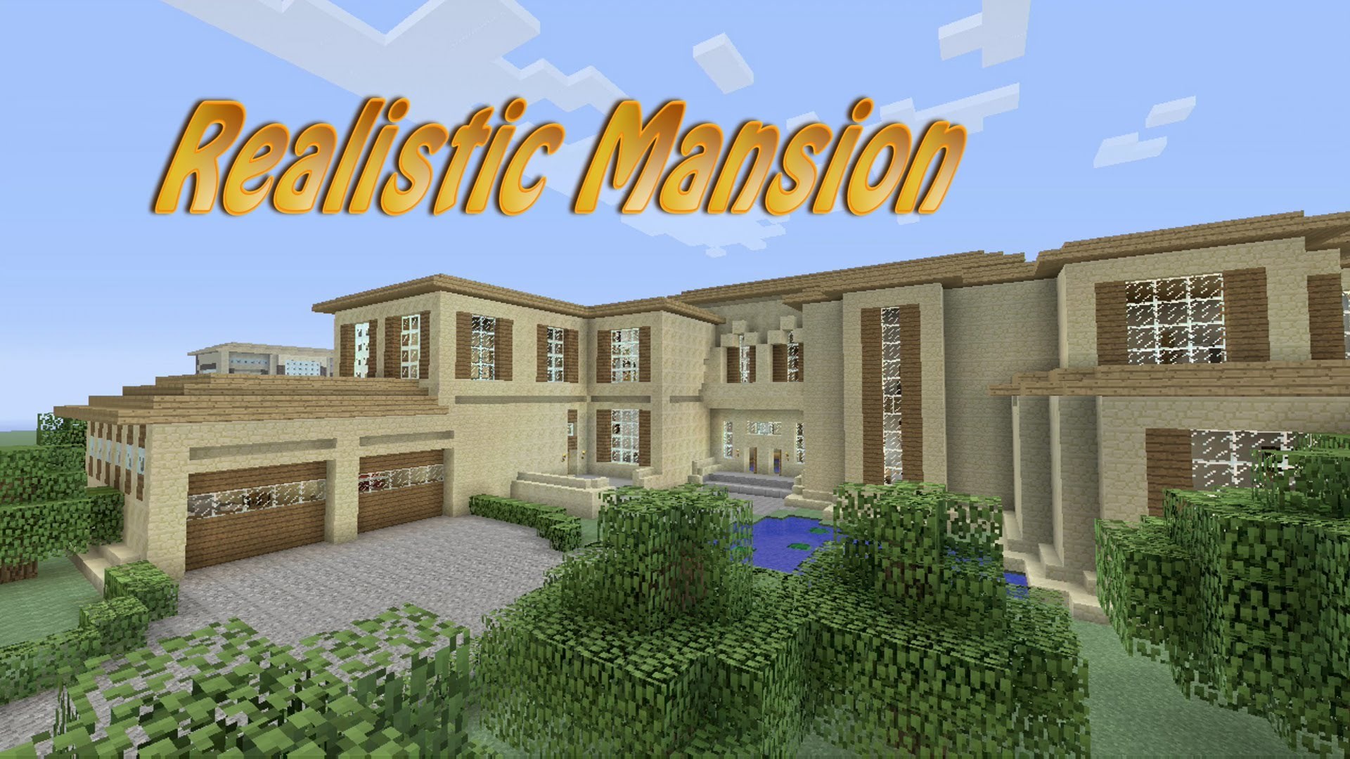 Realistic Mansion Minecraft Build HD Wallpaper