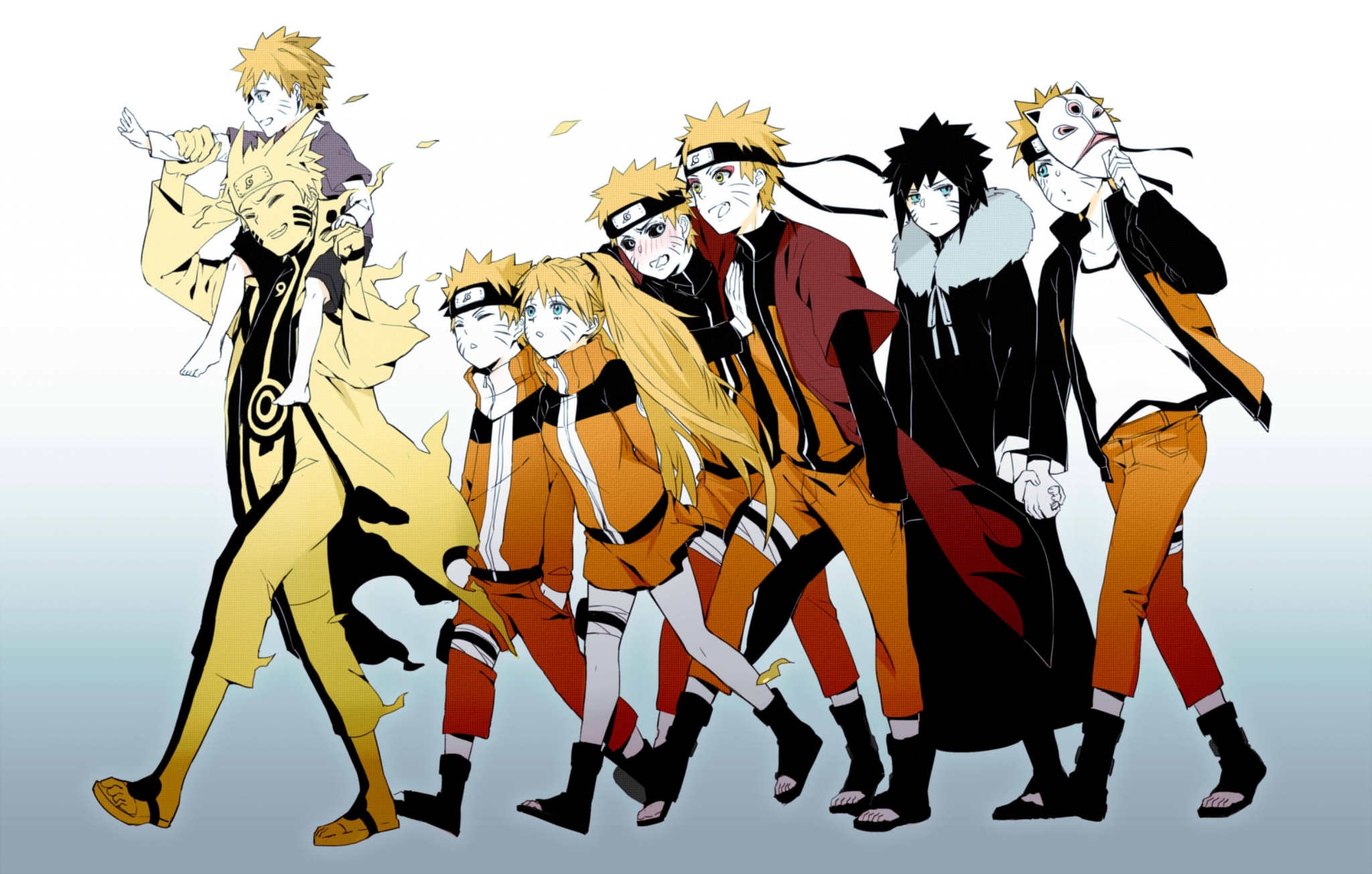Naruto characters from different ages HD Wallpaper