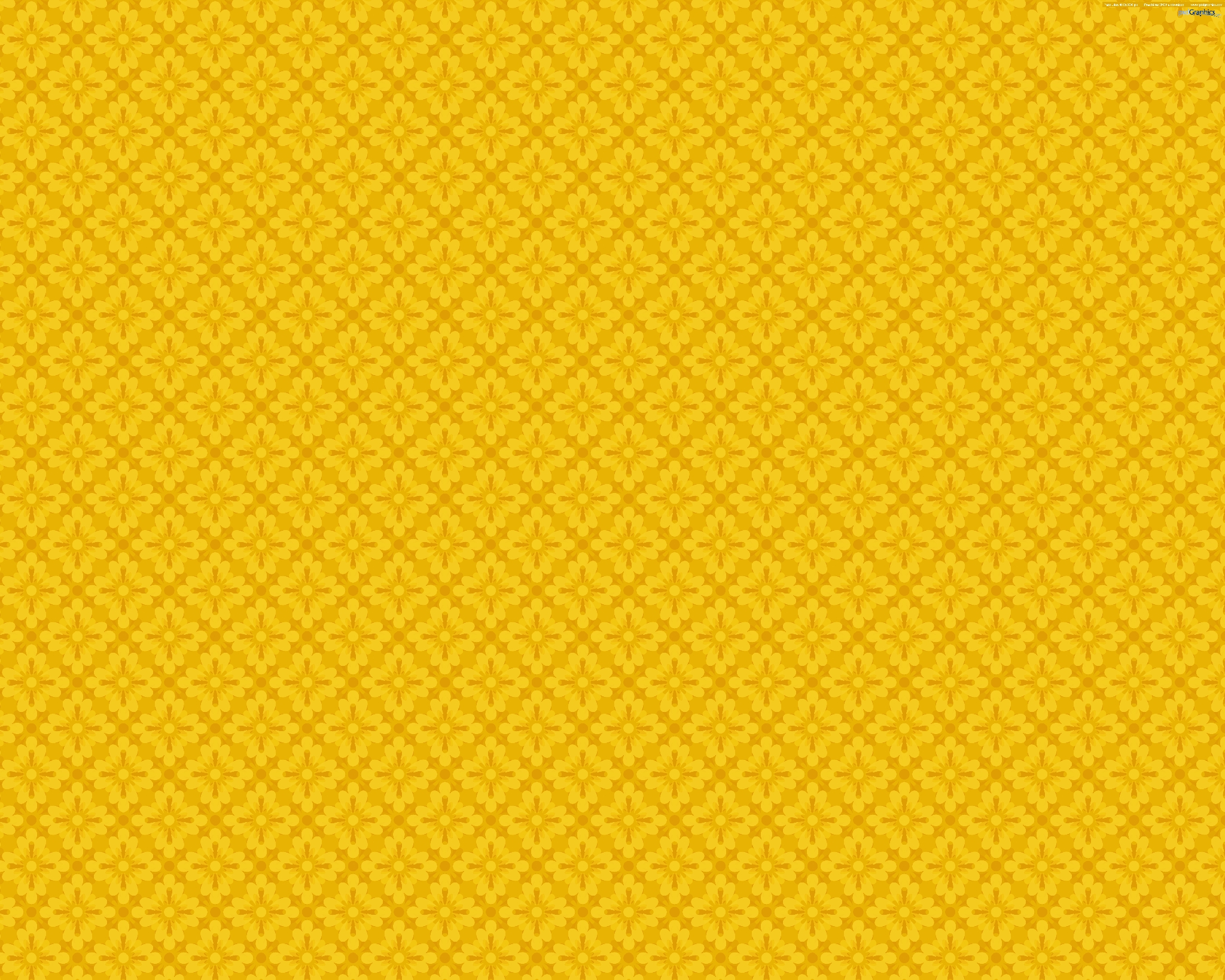 Yellow floral pattern on a yellow background HD Wallpaper