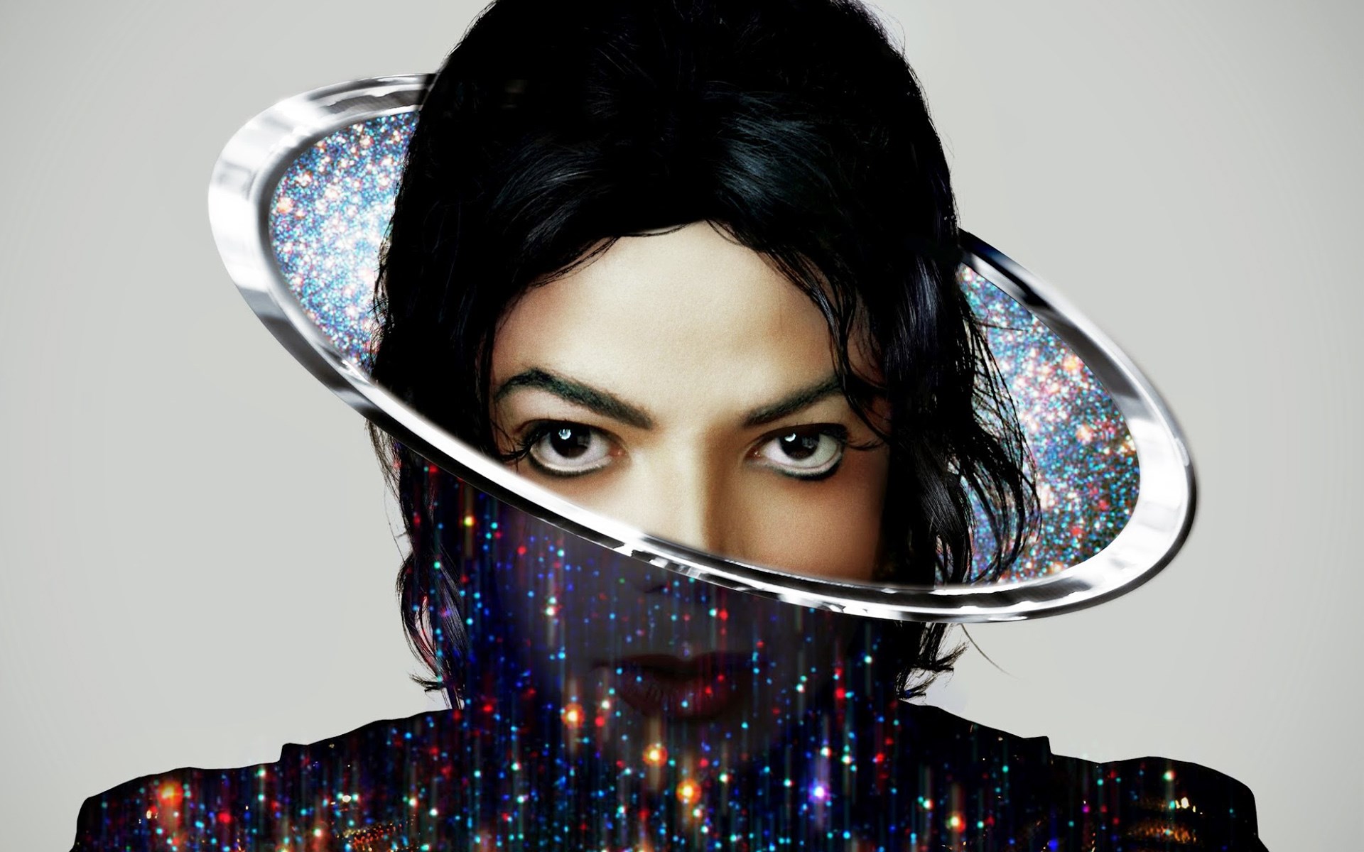 Michael Jackson with galaxy overlay HD Wallpaper