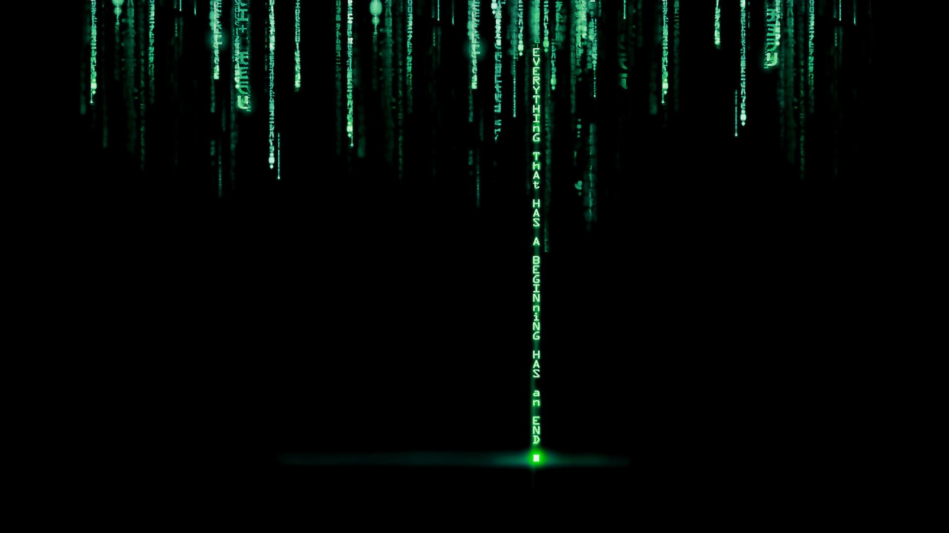The Matrix digital rain with quote HD Wallpaper
