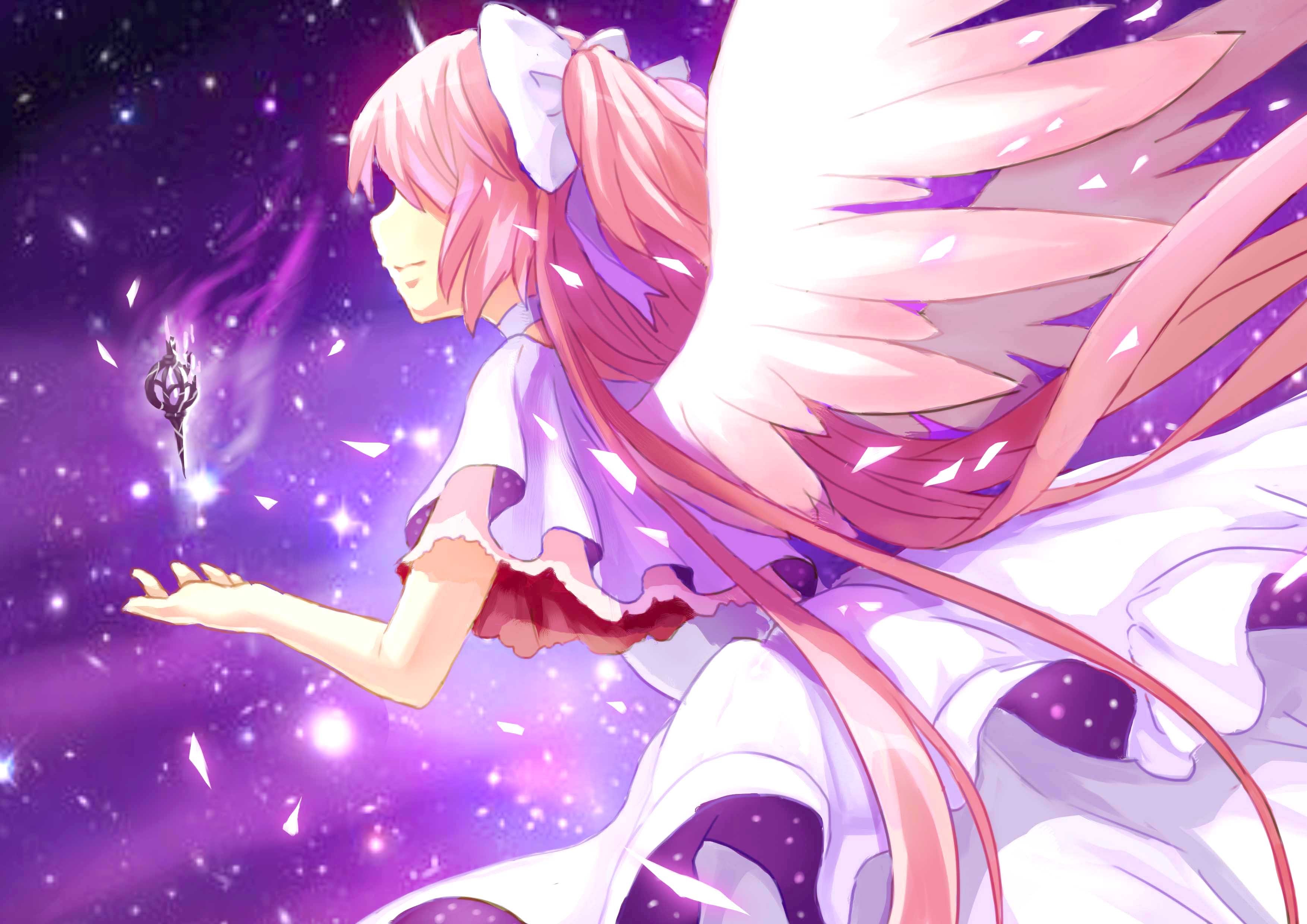 Madoka Kaname from Puella Magi Madoka Magica with Wings HD Wallpaper