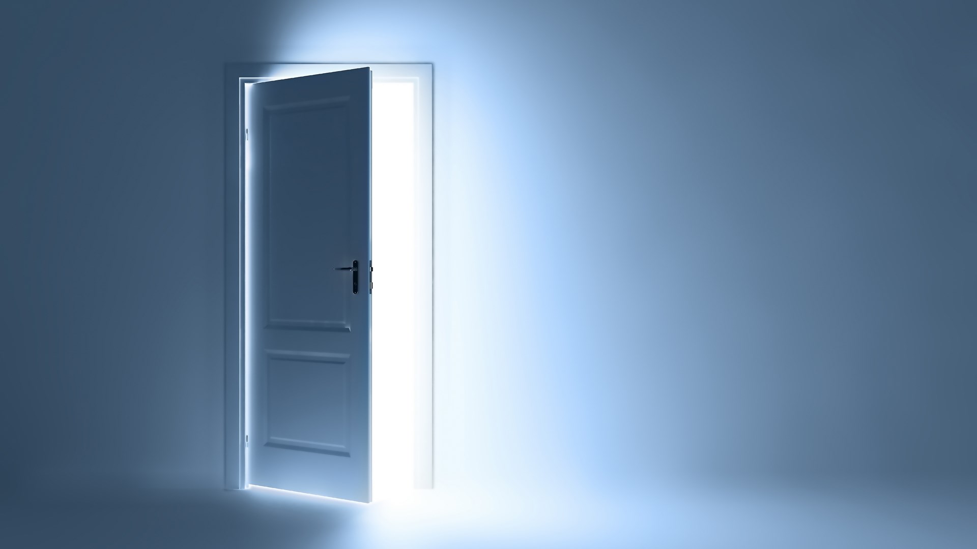 Open door with bright light HD Wallpaper