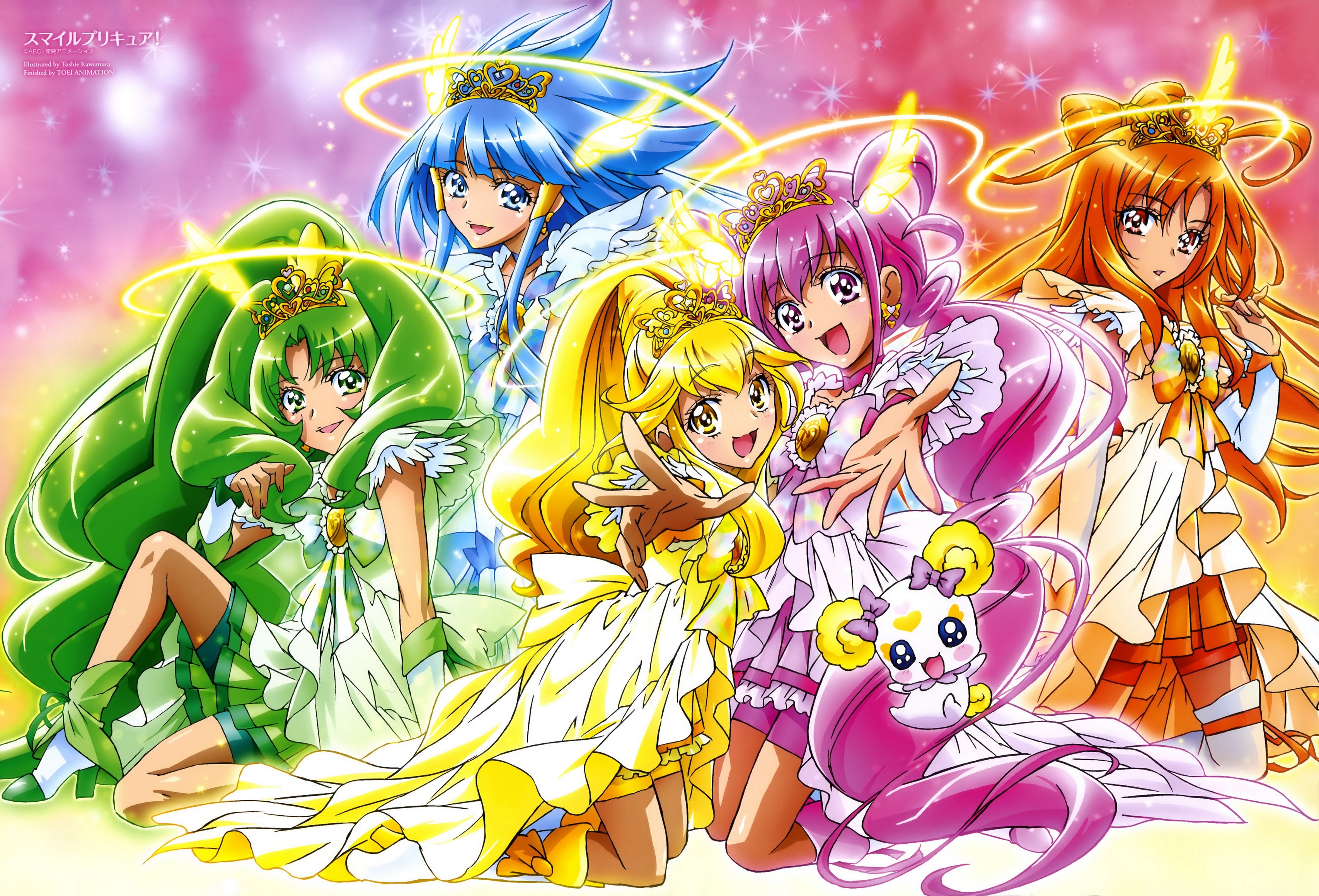 Smile Pretty Cure! Characters HD Wallpaper