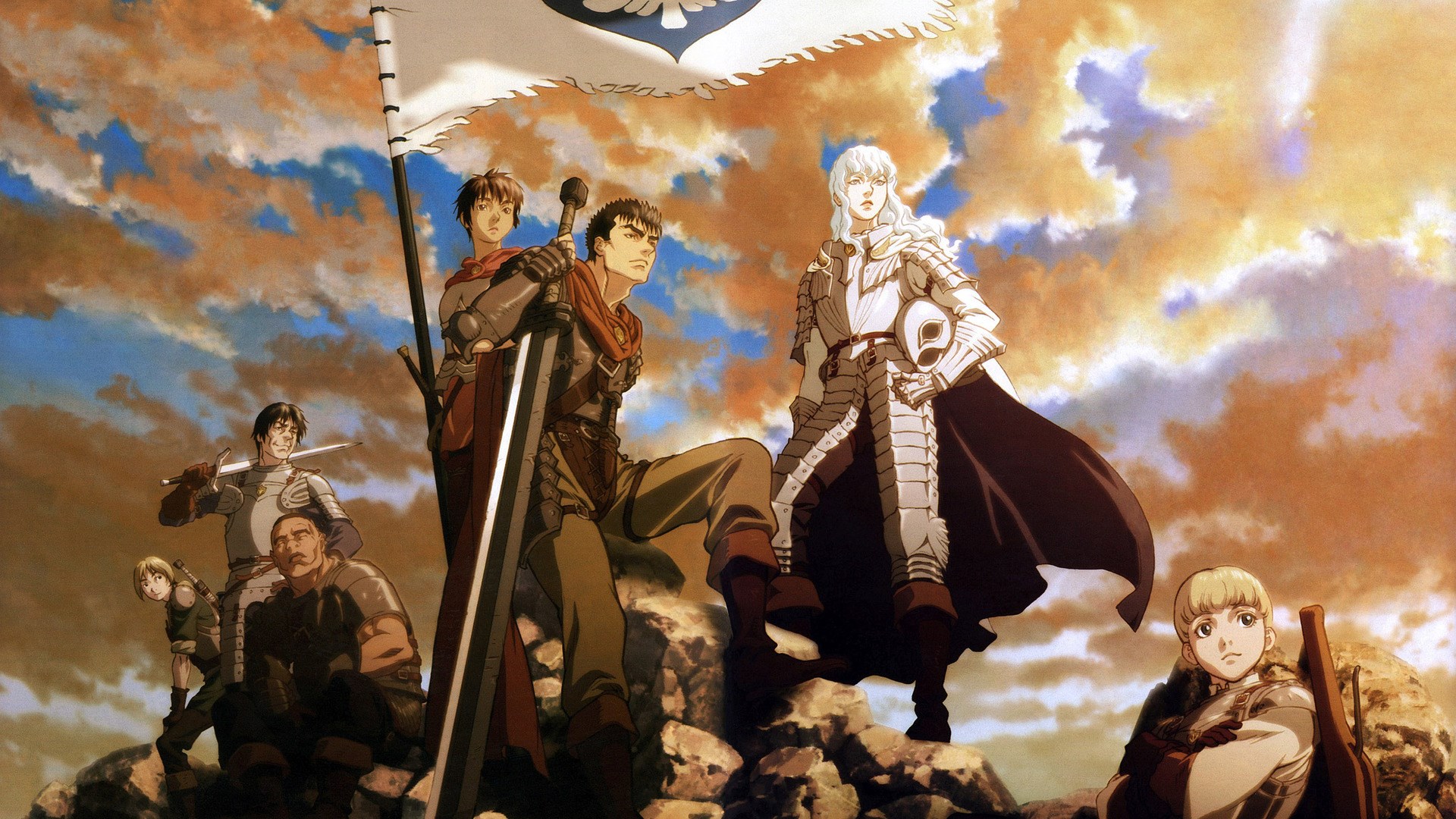 Berserk characters with Griffith and Guts HD Wallpaper