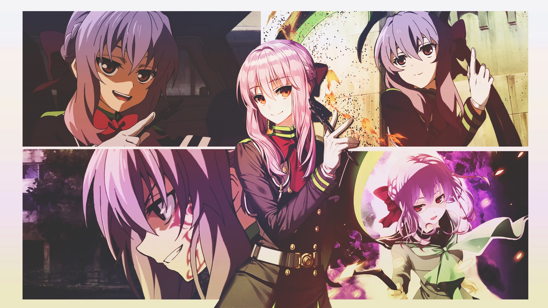 Collage of characters from Seraph of the End HD Wallpaper