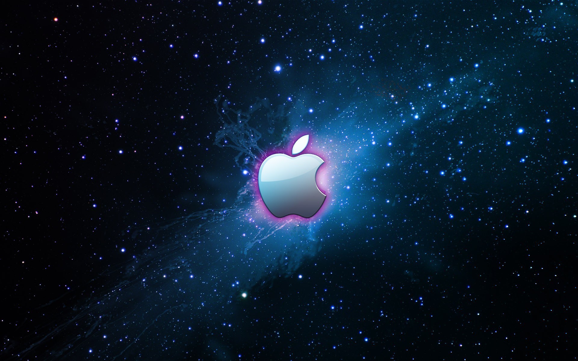 Apple Logo in Space Nebula HD Wallpaper