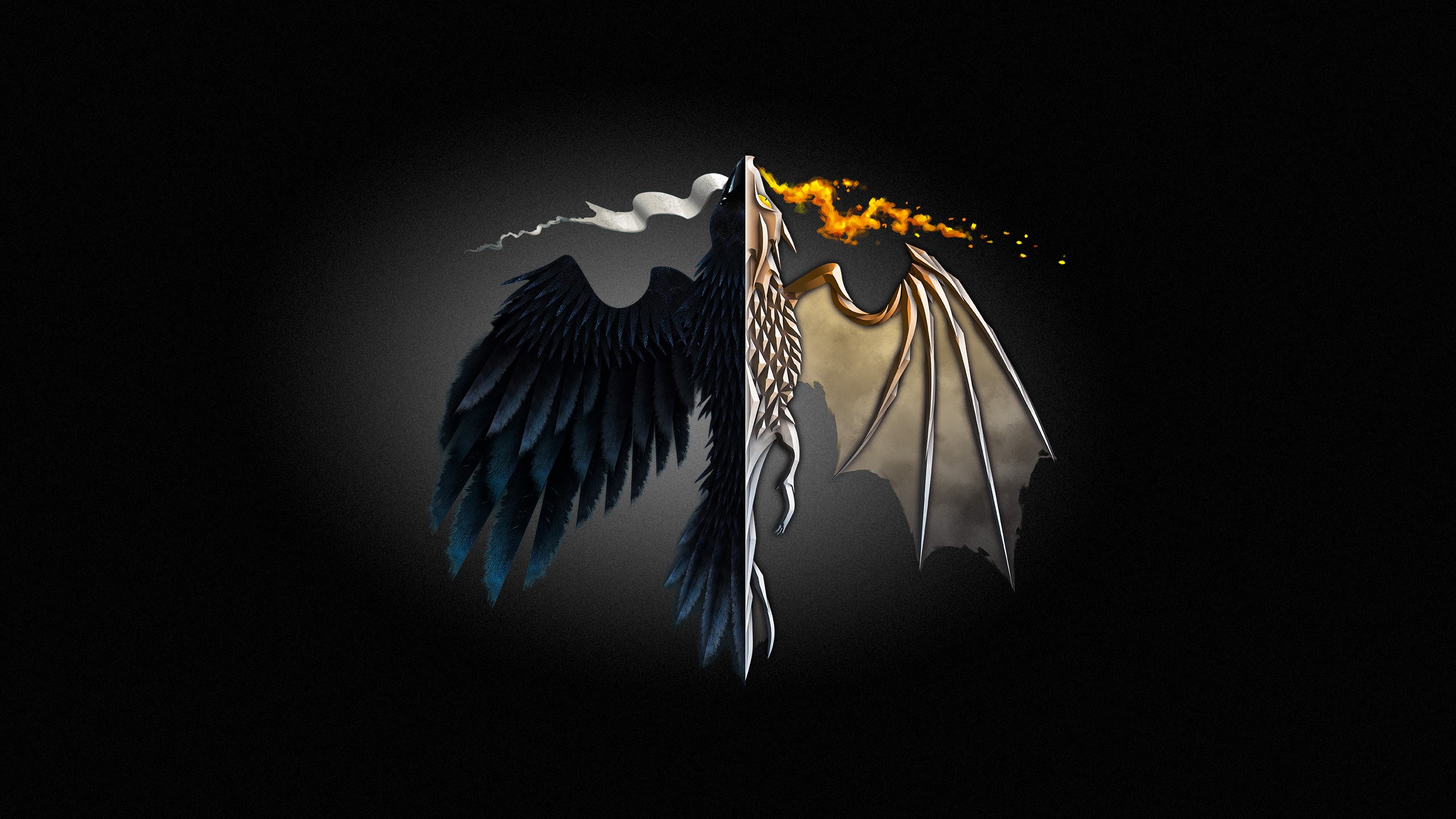 Game of Thrones Dragon and Raven Wings HD Wallpaper
