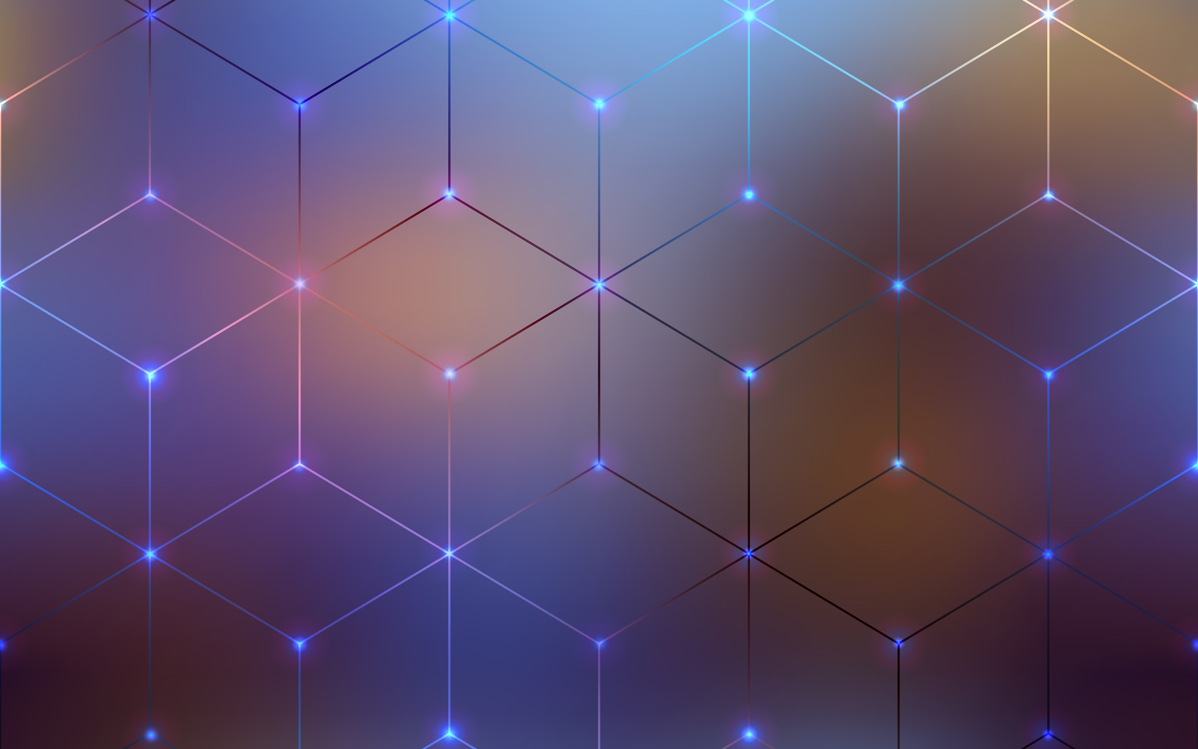 Glowing Geometric Hexagon Pattern HD Wallpaper
