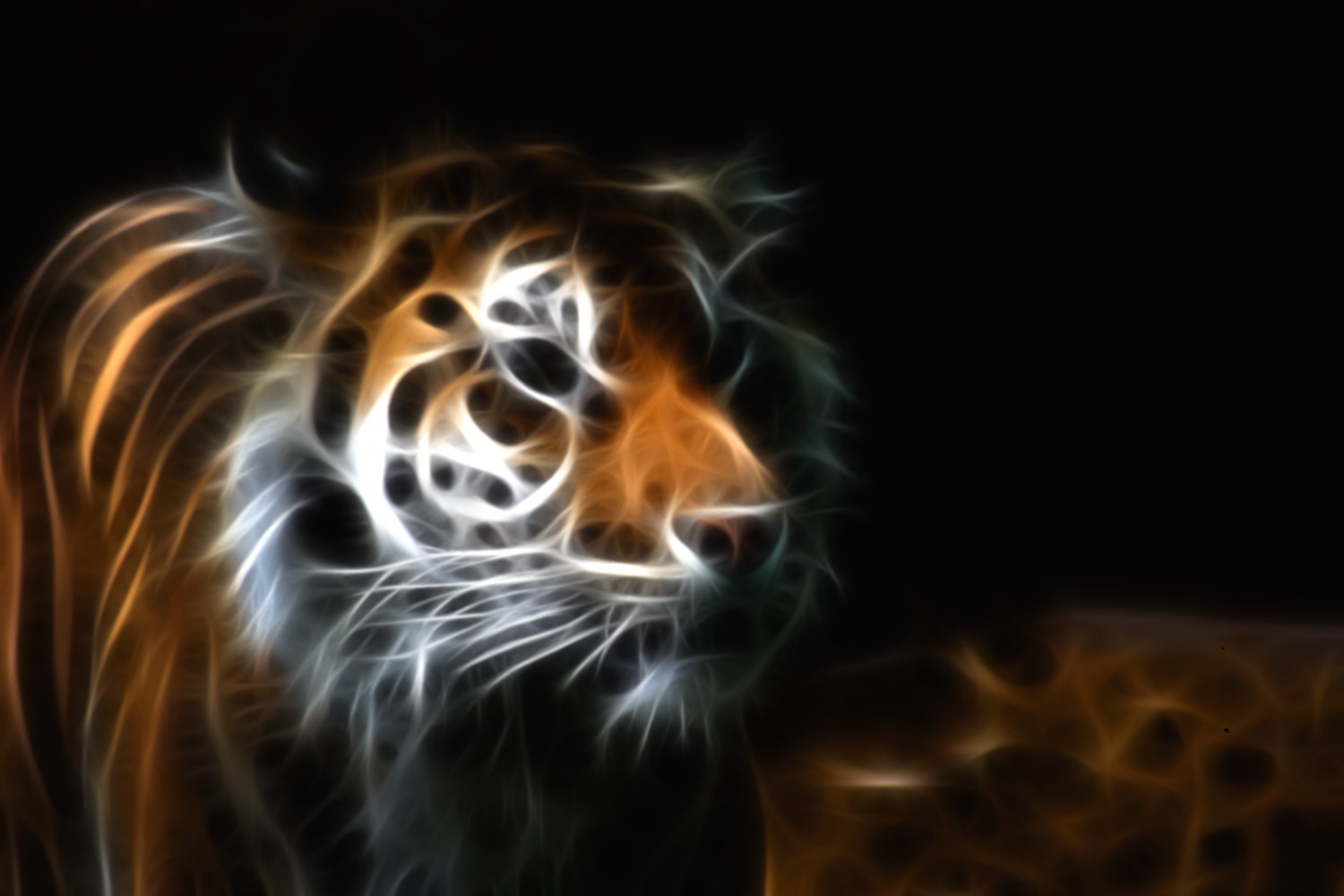 Tiger fractal art HD Wallpaper