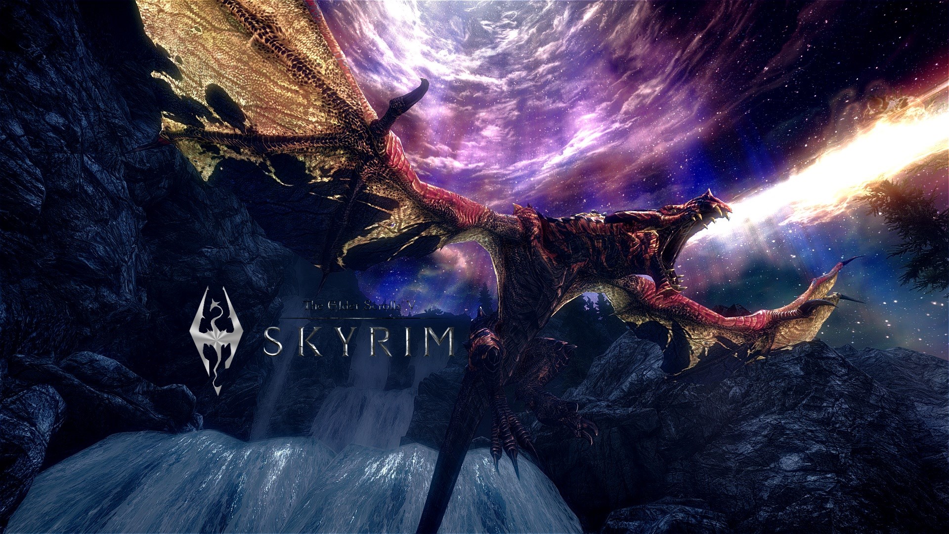 The Elder Scrolls V Skyrim Dragon Fire Breath HD Wallpaper