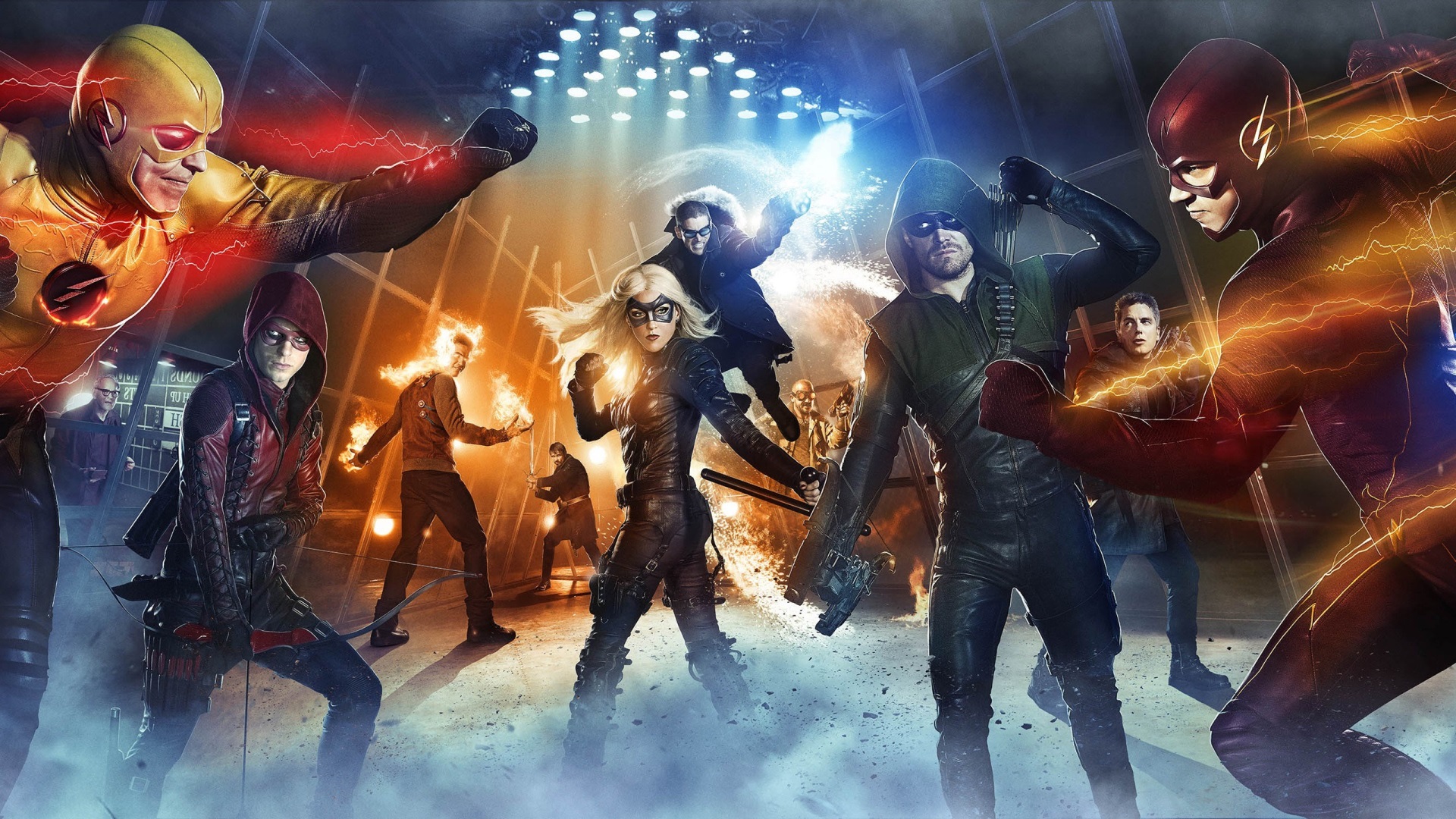 The Flash and Arrow characters in battle HD Wallpaper