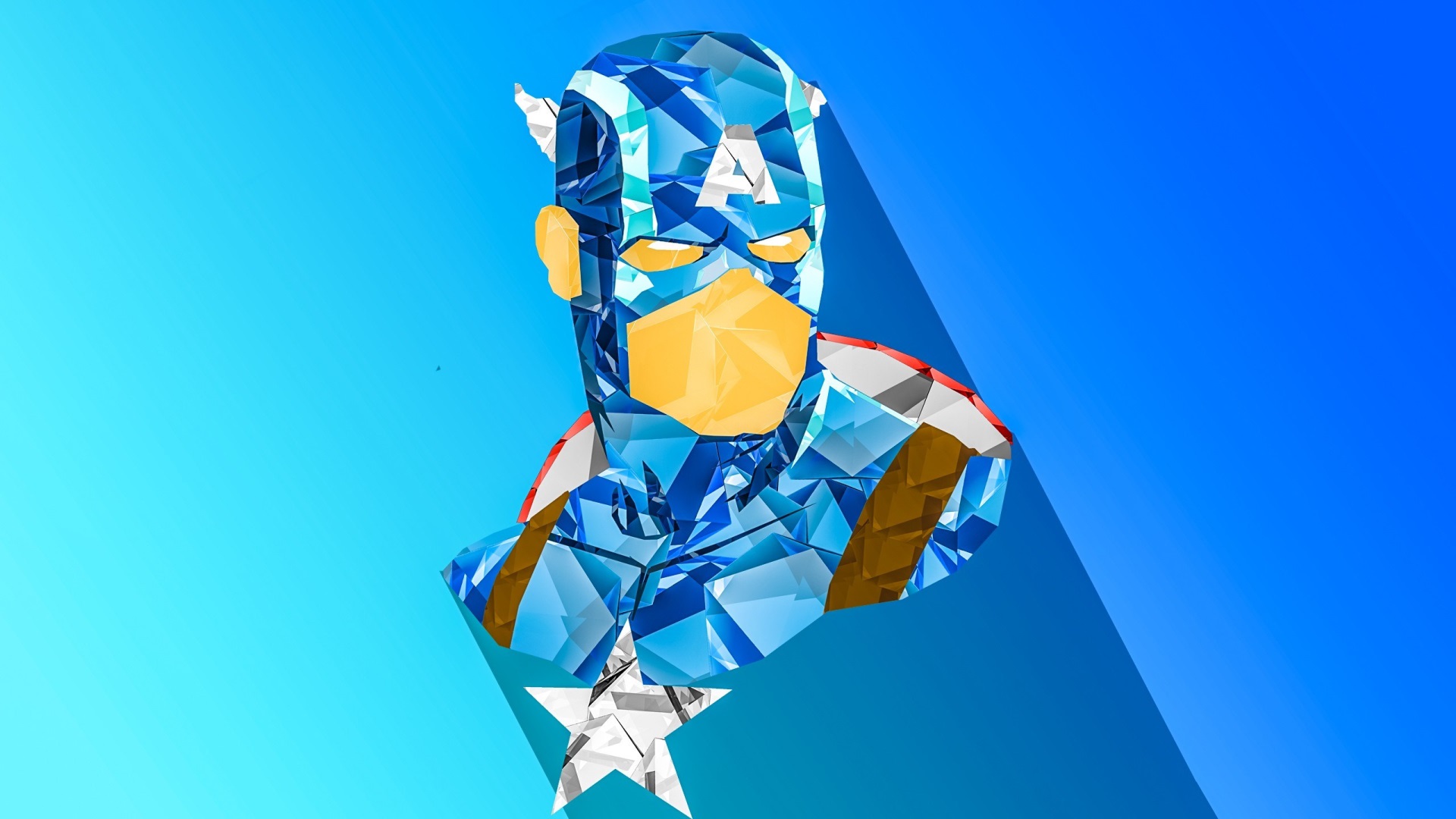 Captain America low poly art HD Wallpaper