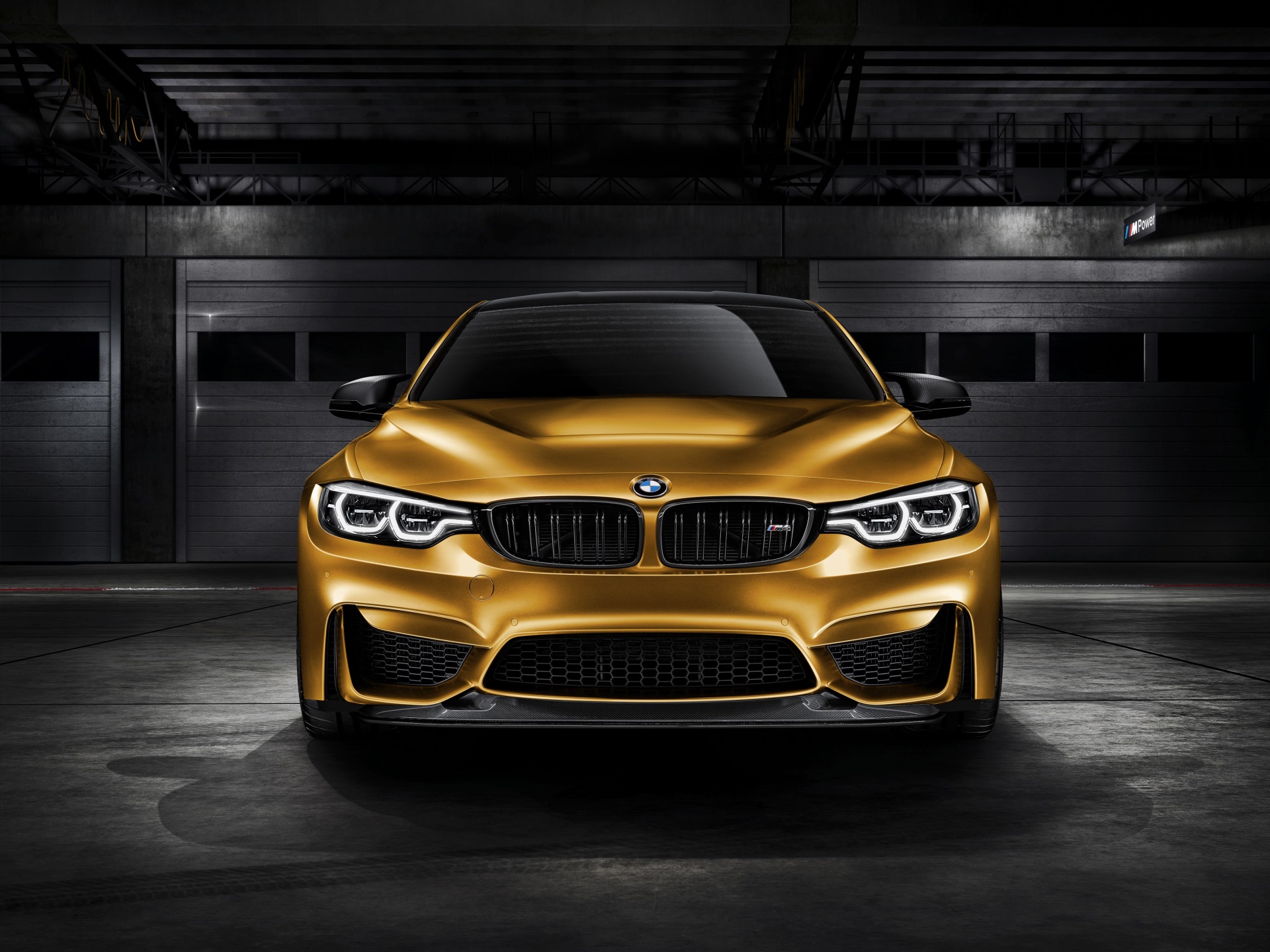 Gold BMW M4 GTS in Garage HD Wallpaper