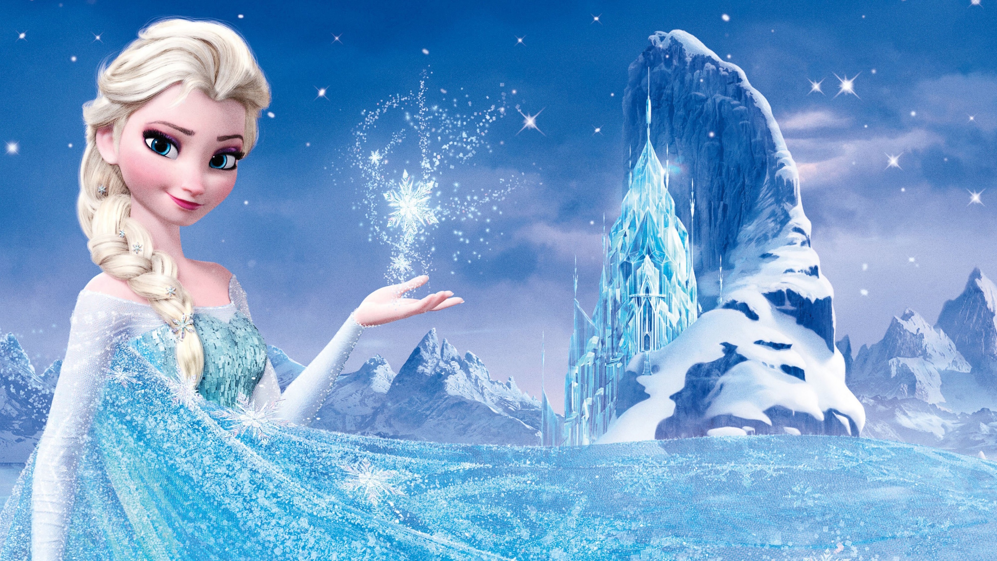 Elsa from Frozen creating snowflakes HD Wallpaper