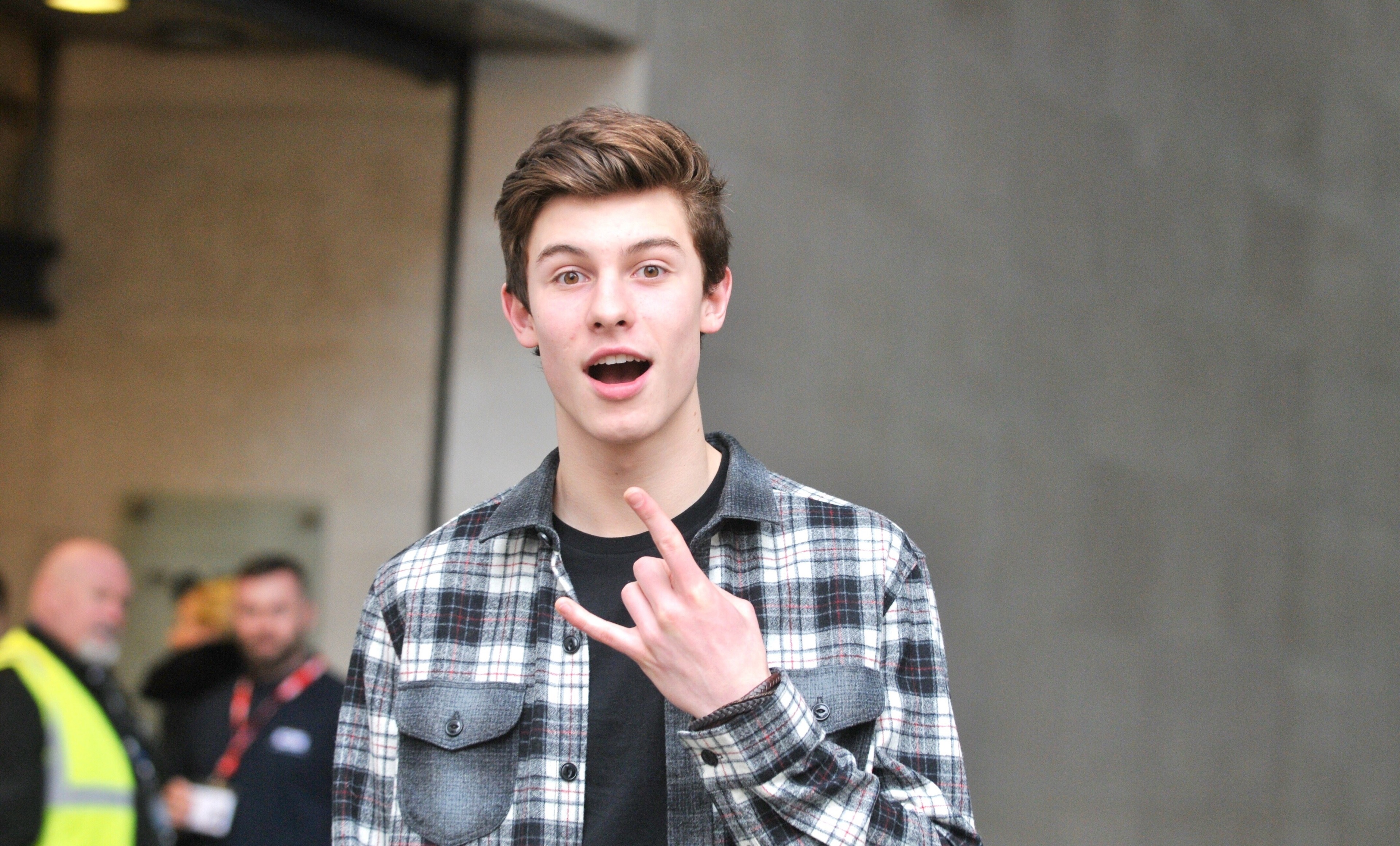 Shawn Mendes in a Plaid Shirt HD Wallpaper