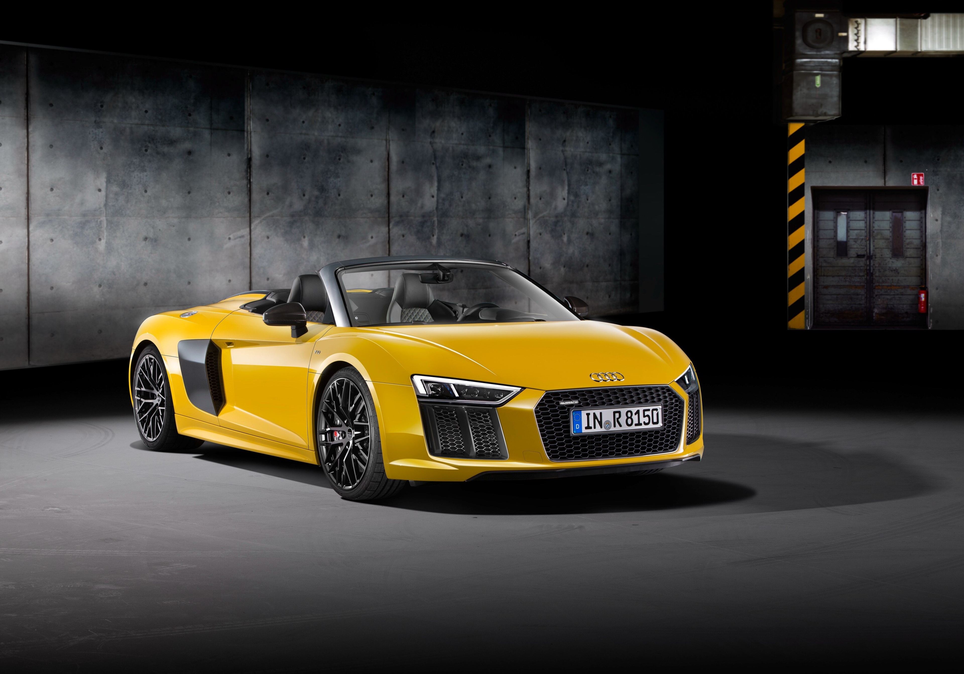 Yellow Audi R8 Convertible 4K HD Wallpaper