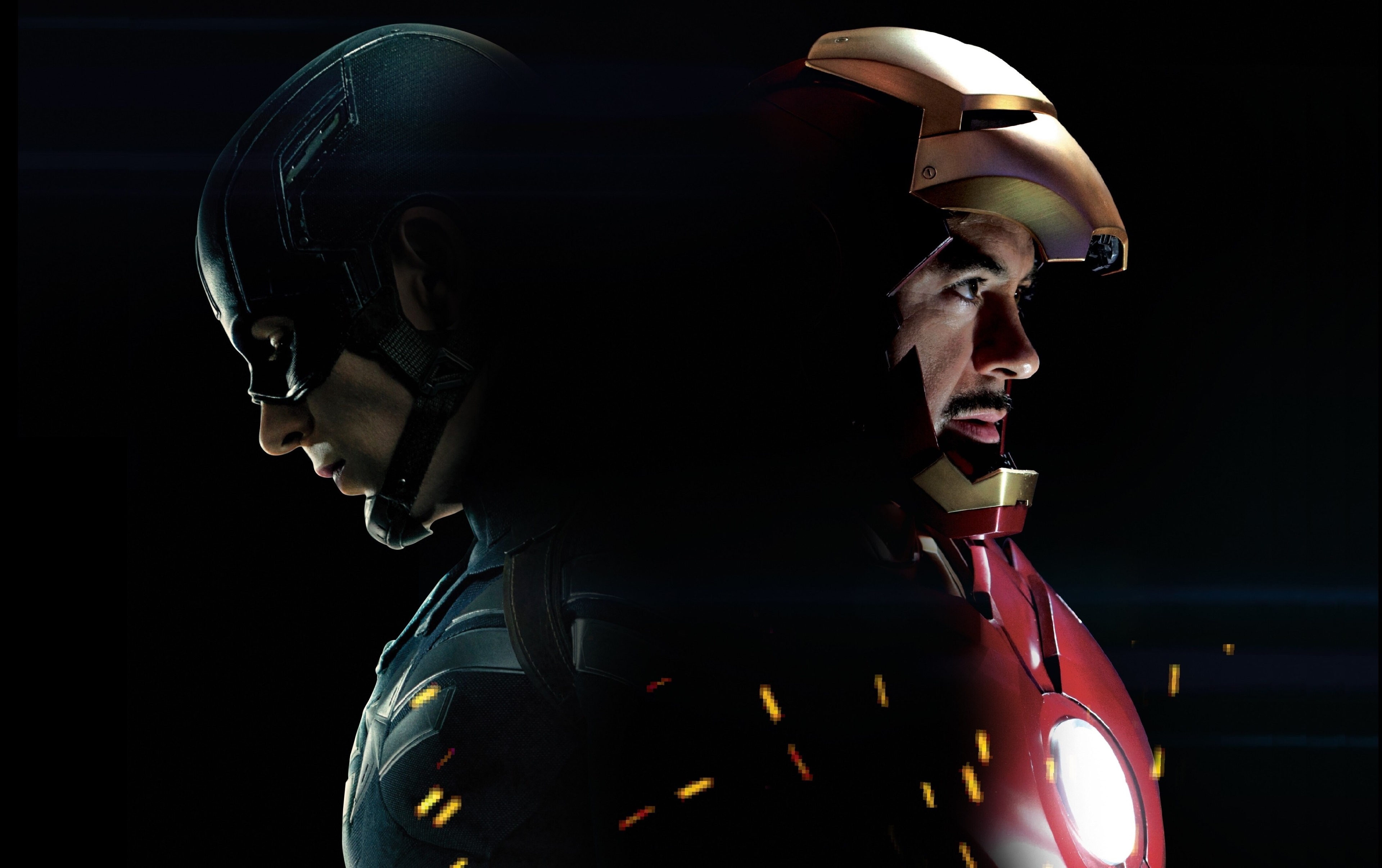 Captain America and Iron Man from Captain America: Civil War 4K HD Wallpaper