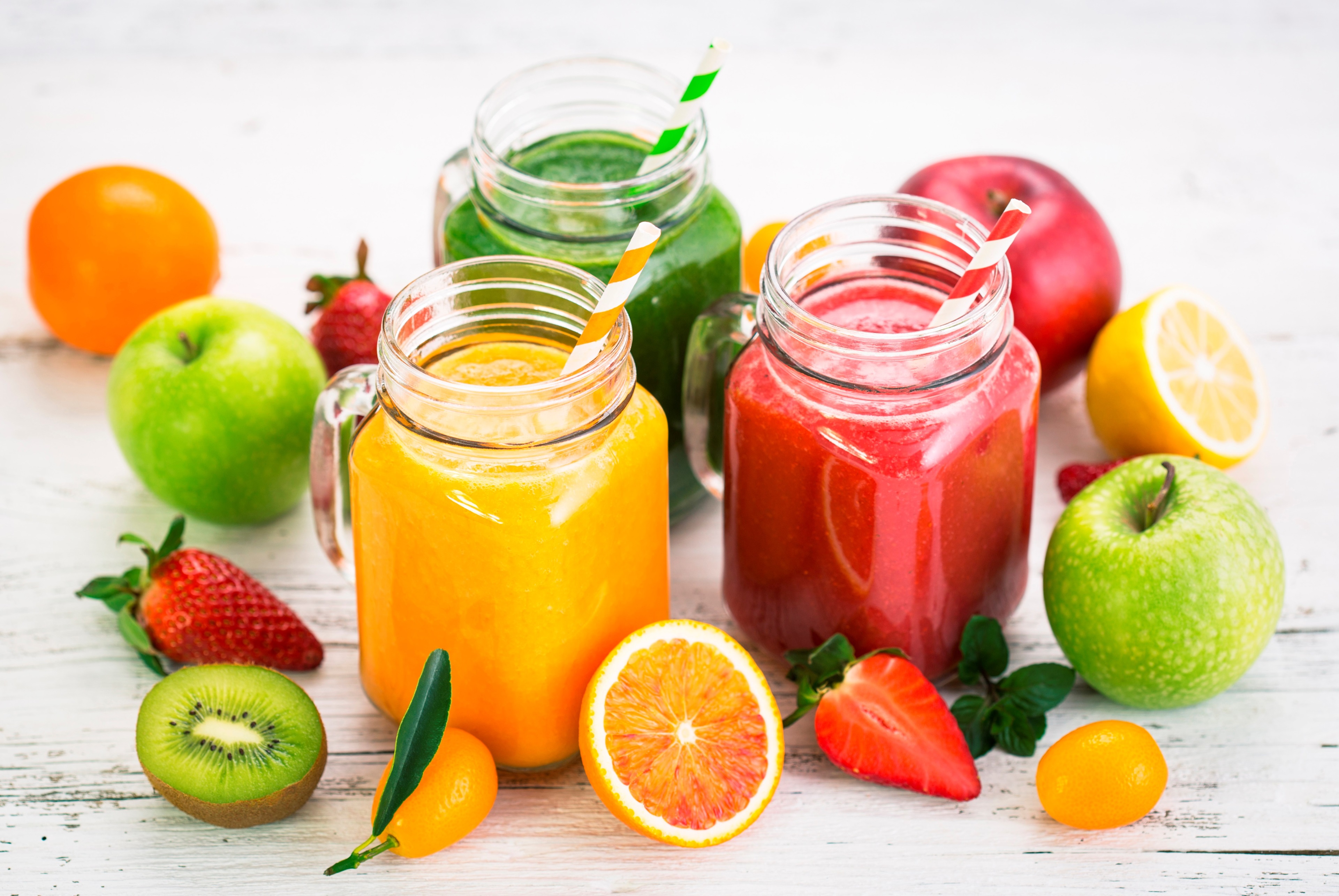 Smoothies with fruits and vegetables 4K HD Wallpaper