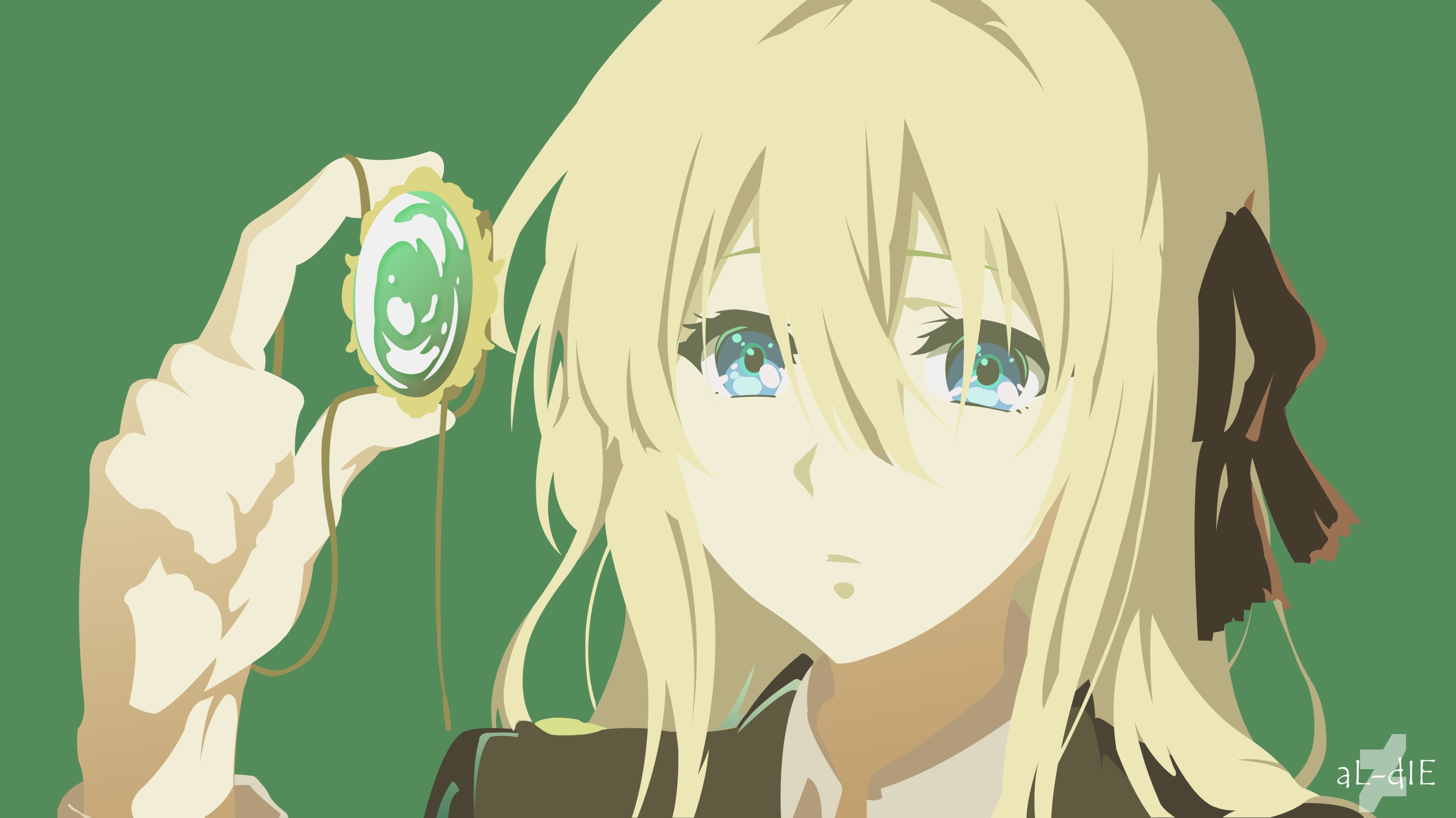 Violet Evergarden holding a pendant HD Wallpaper