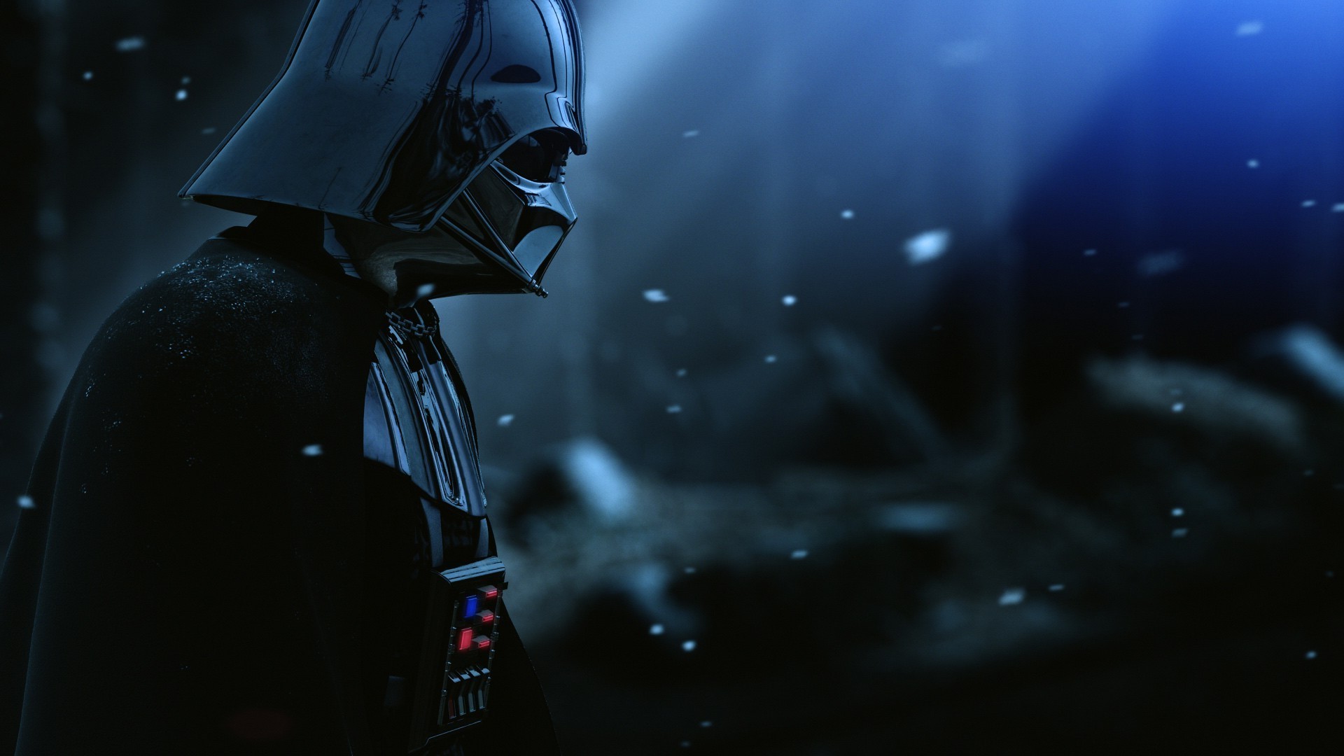 Darth Vader from Star Wars in a snowy environment HD Wallpaper