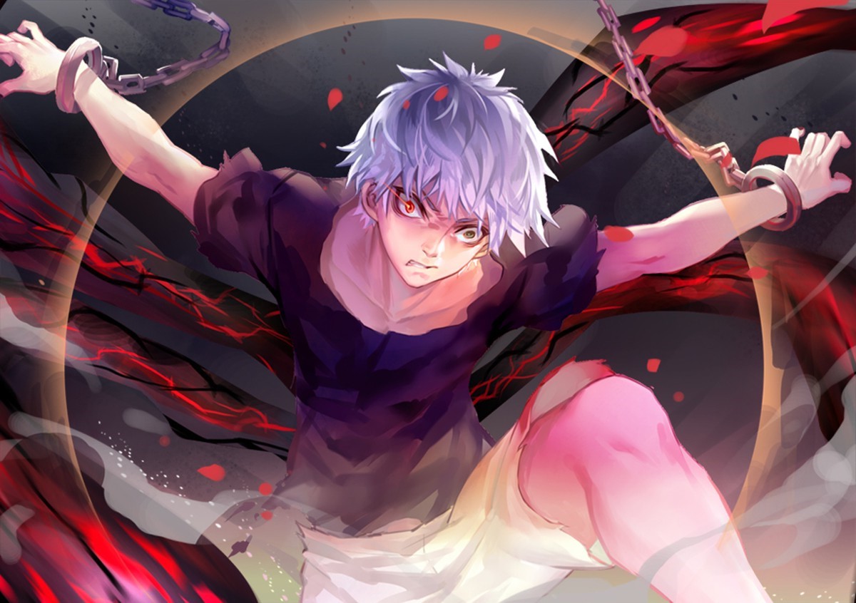 Ken Kaneki from Tokyo Ghoul with chains HD Wallpaper