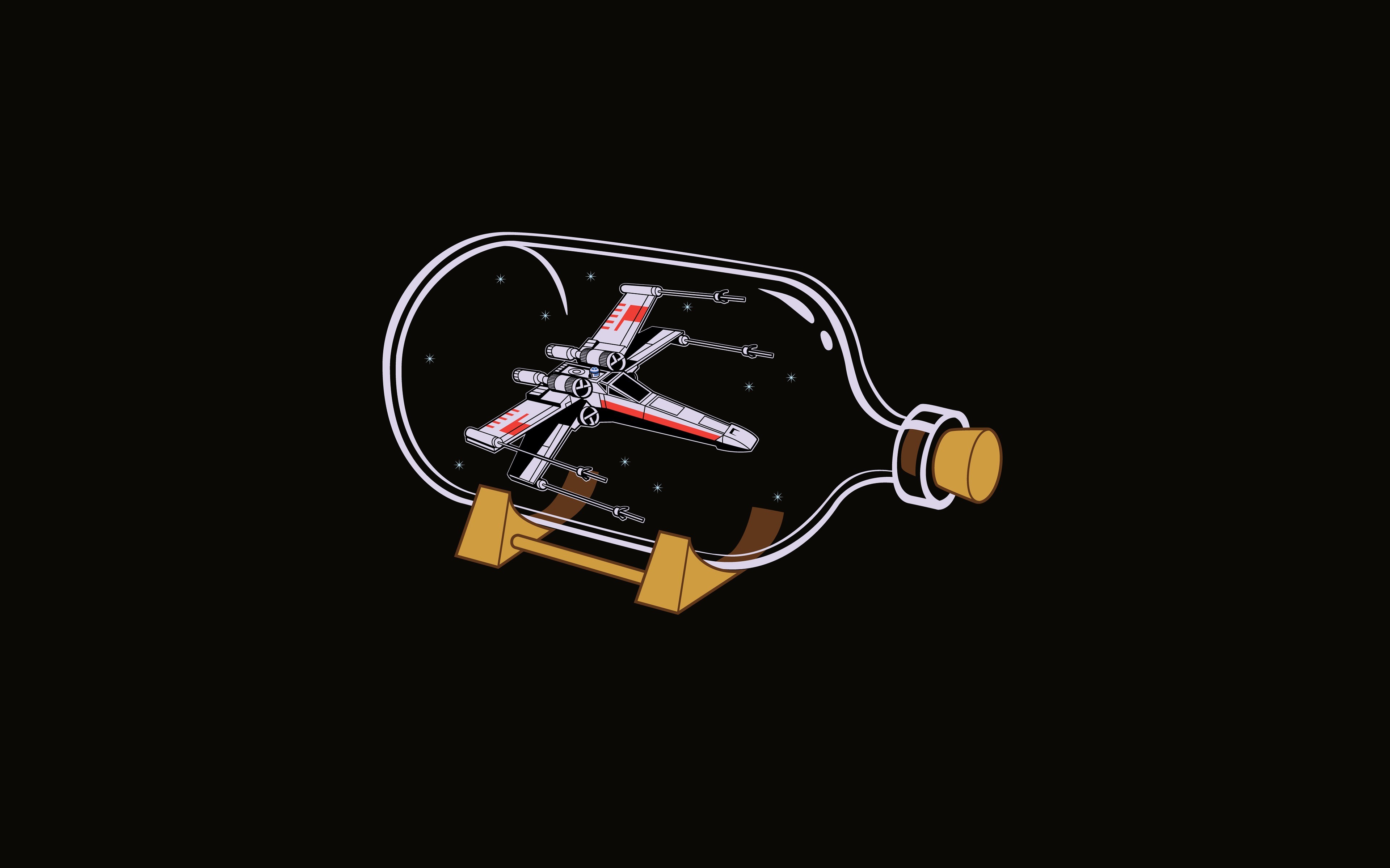 Star Wars X-Wing in a bottle HD Wallpaper