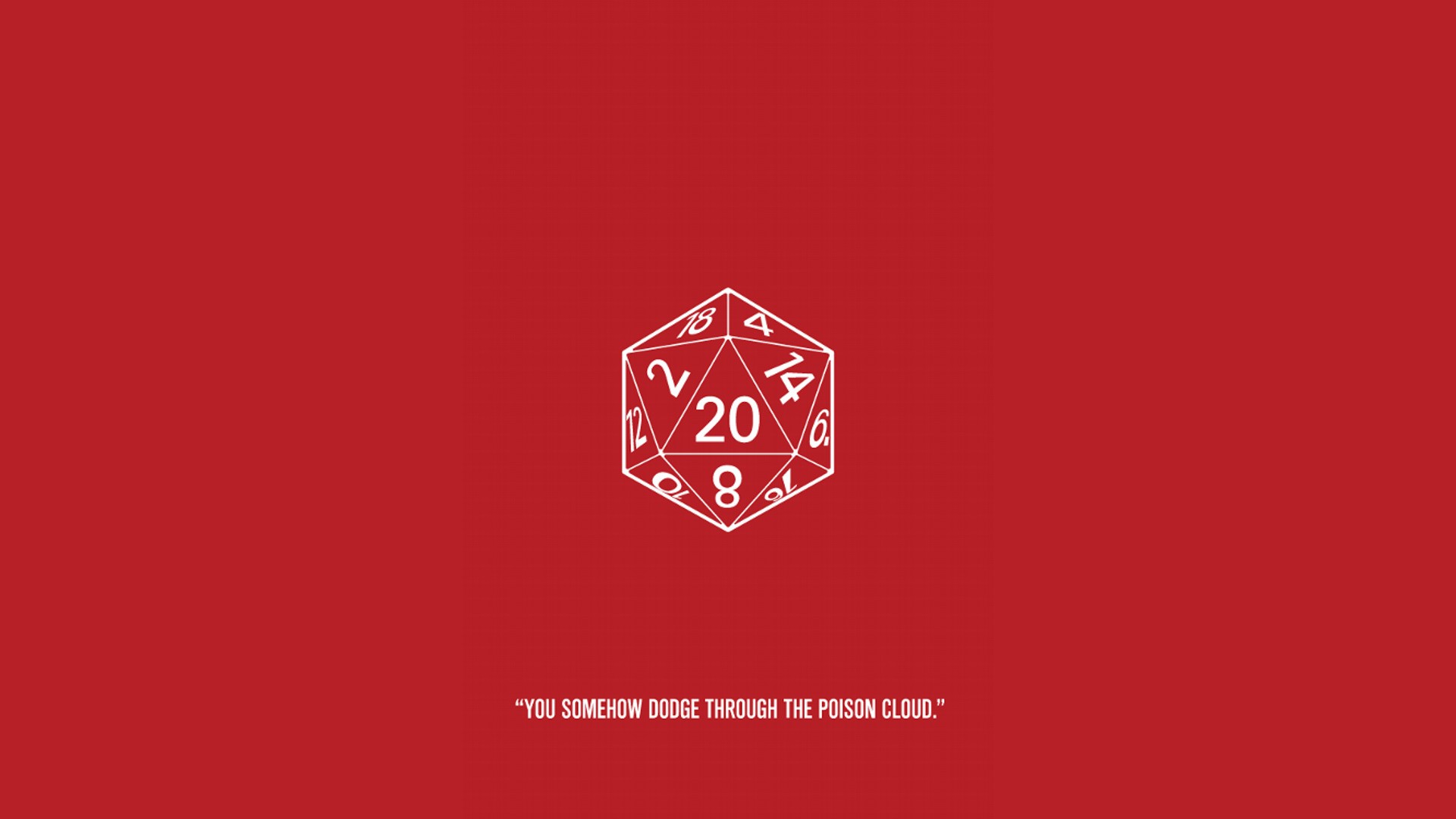 Dungeons and Dragons D20 Die with Quote HD Wallpaper