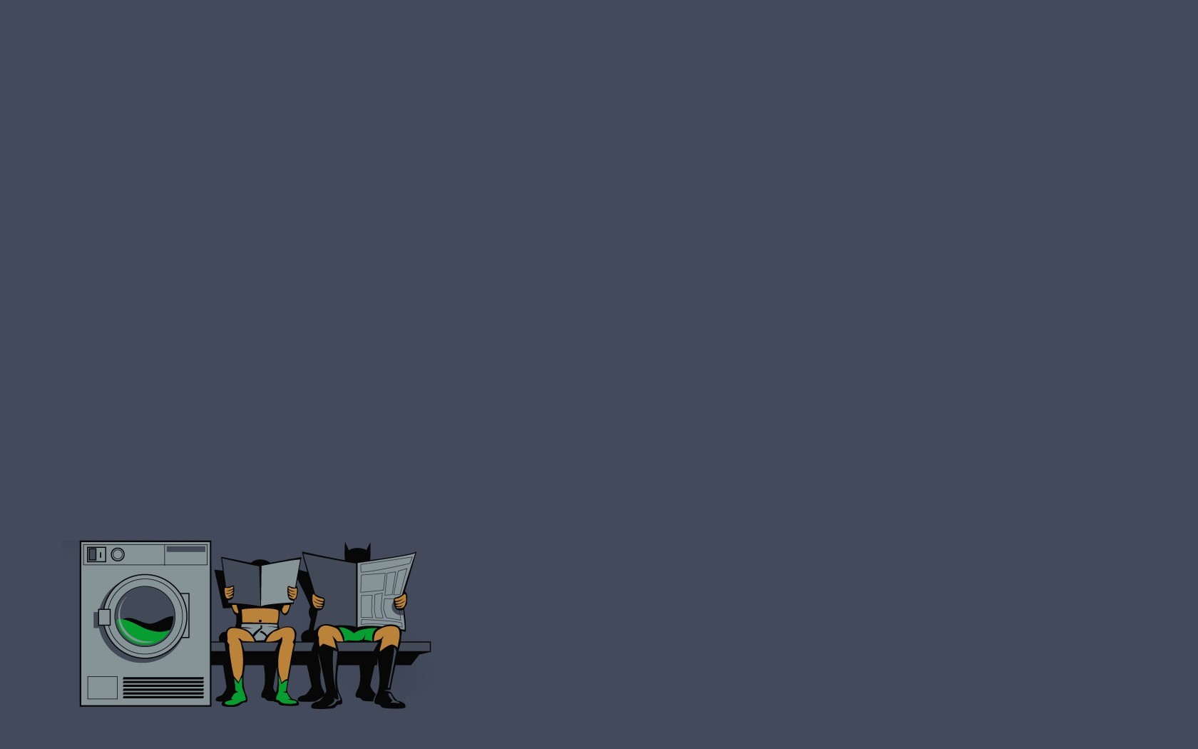 Batman and Robin at the Laundromat HD Wallpaper