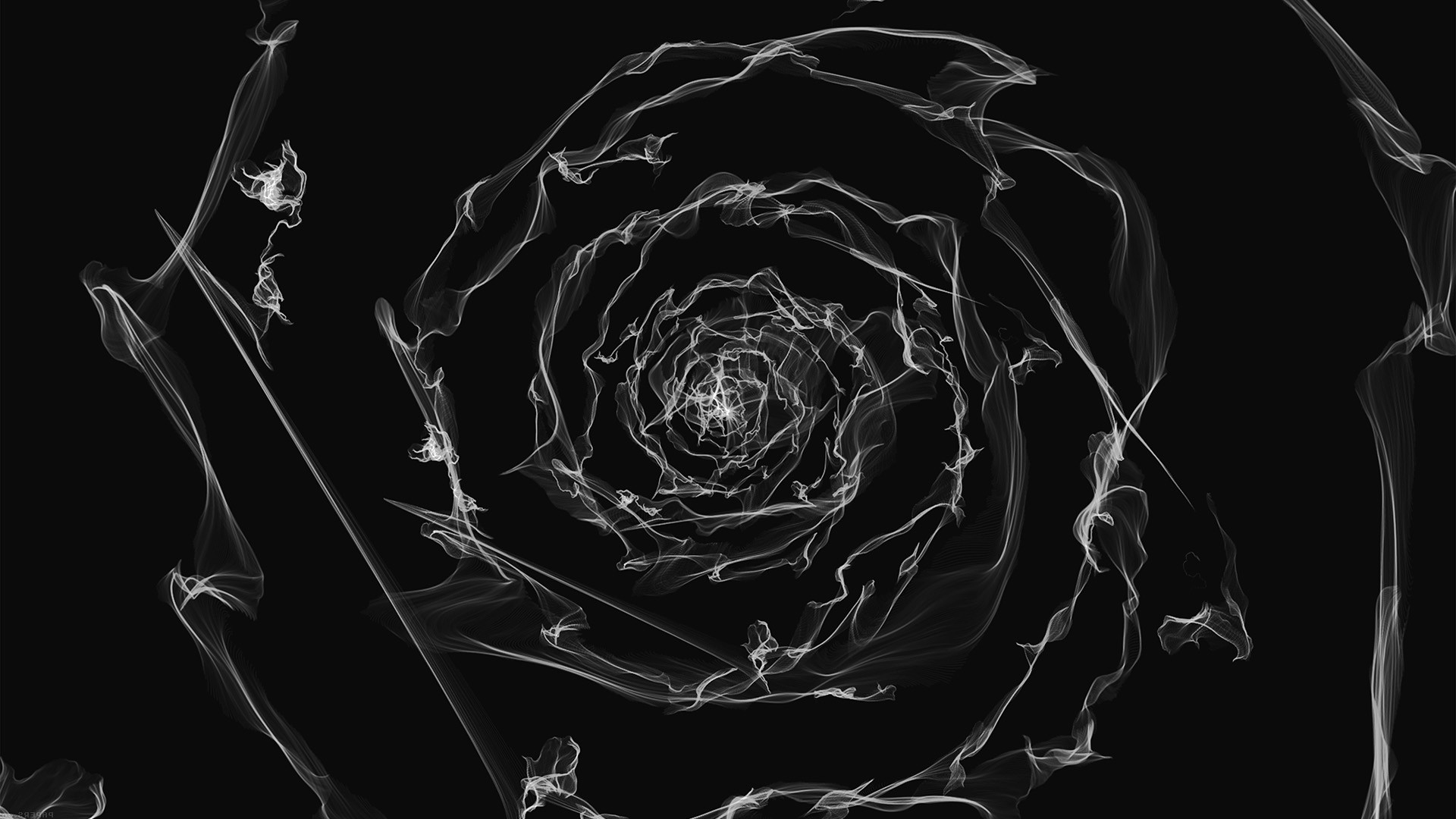 Abstract smoke spiral on black background HD Wallpaper