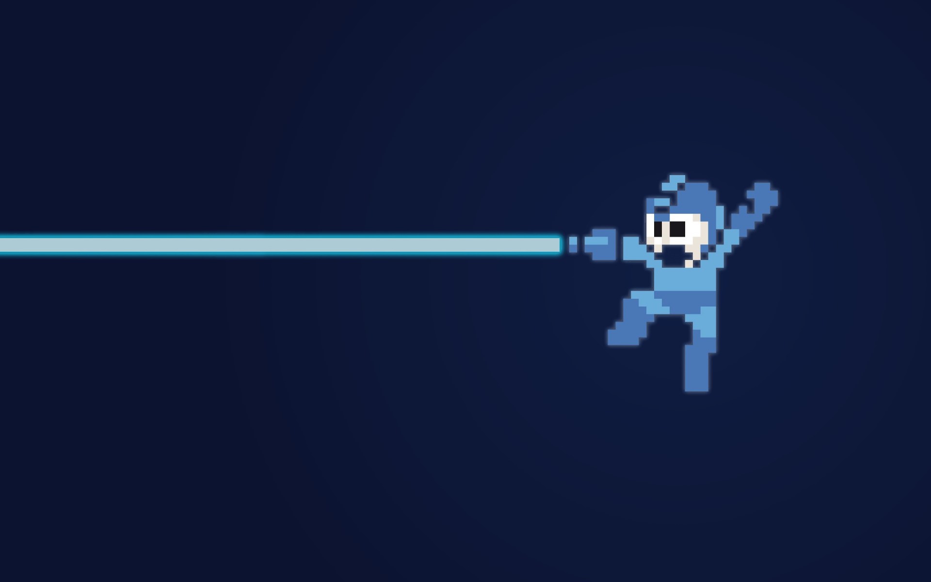 Mega Man firing a blue energy blast HD Wallpaper