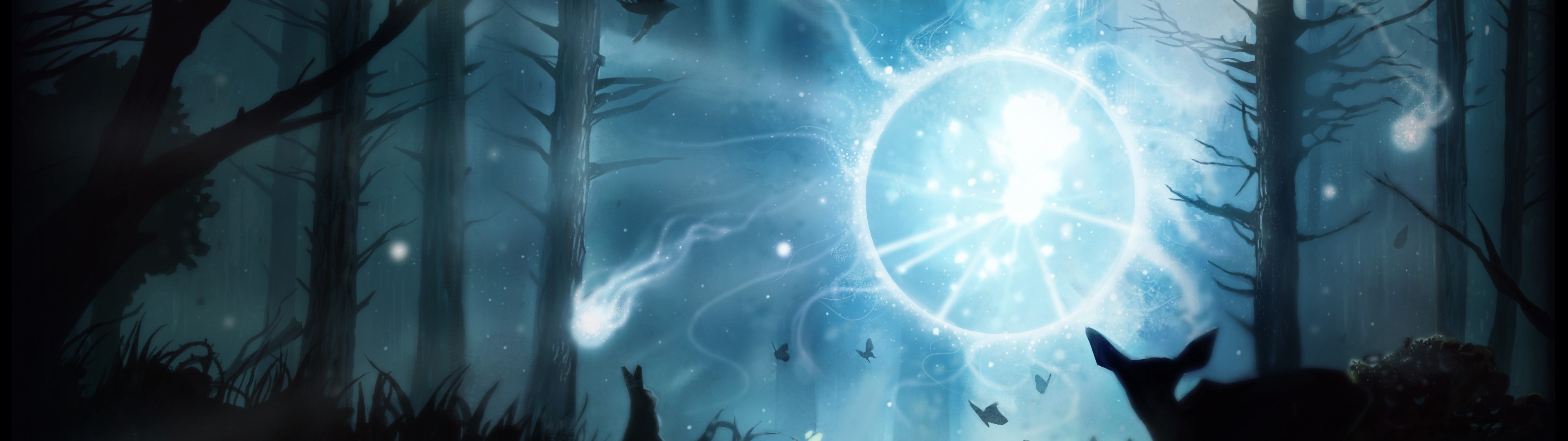 Wisp from Dota 2 in a magical forest HD Wallpaper