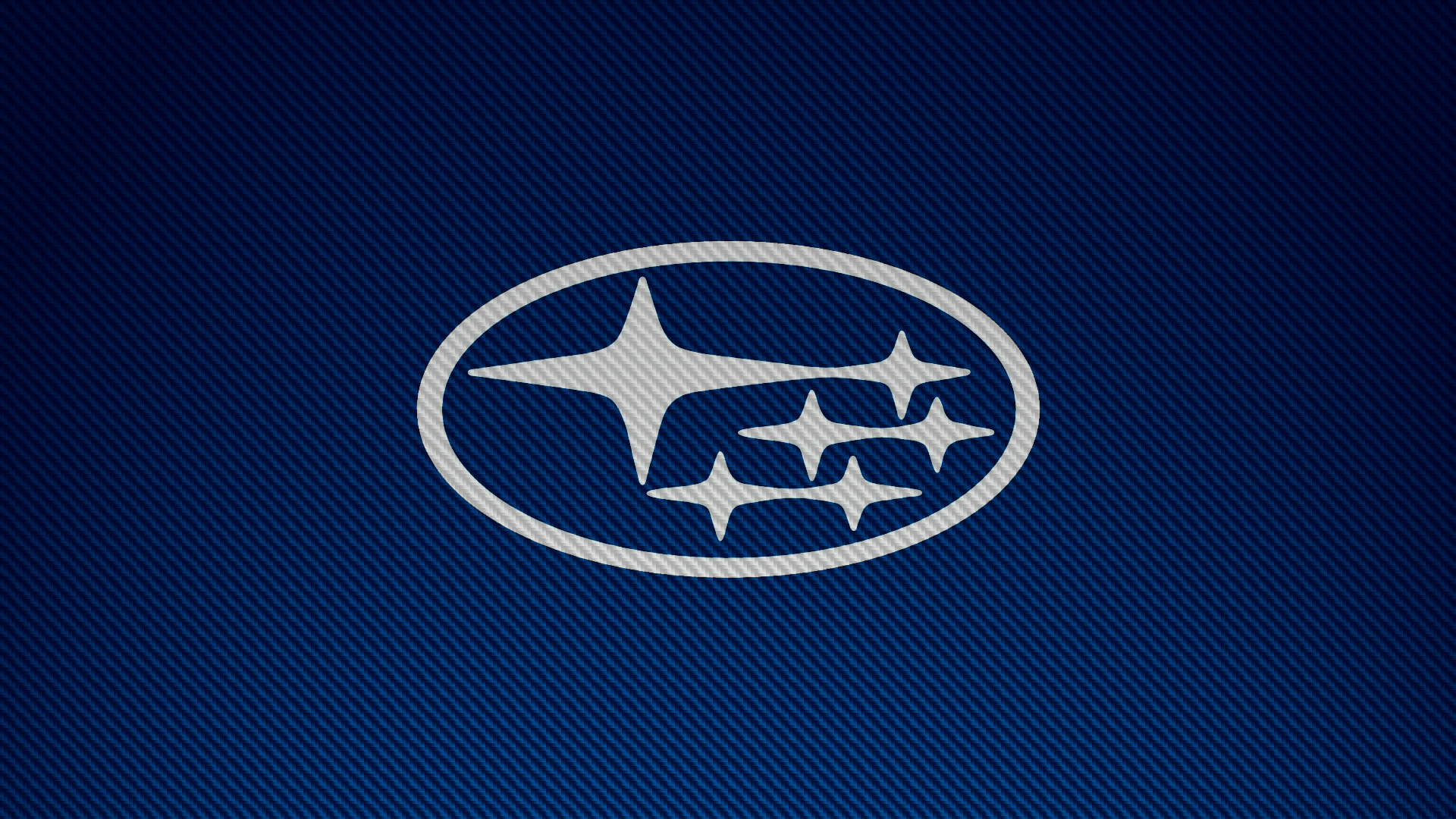 Subaru logo on a blue carbon fiber background HD Wallpaper