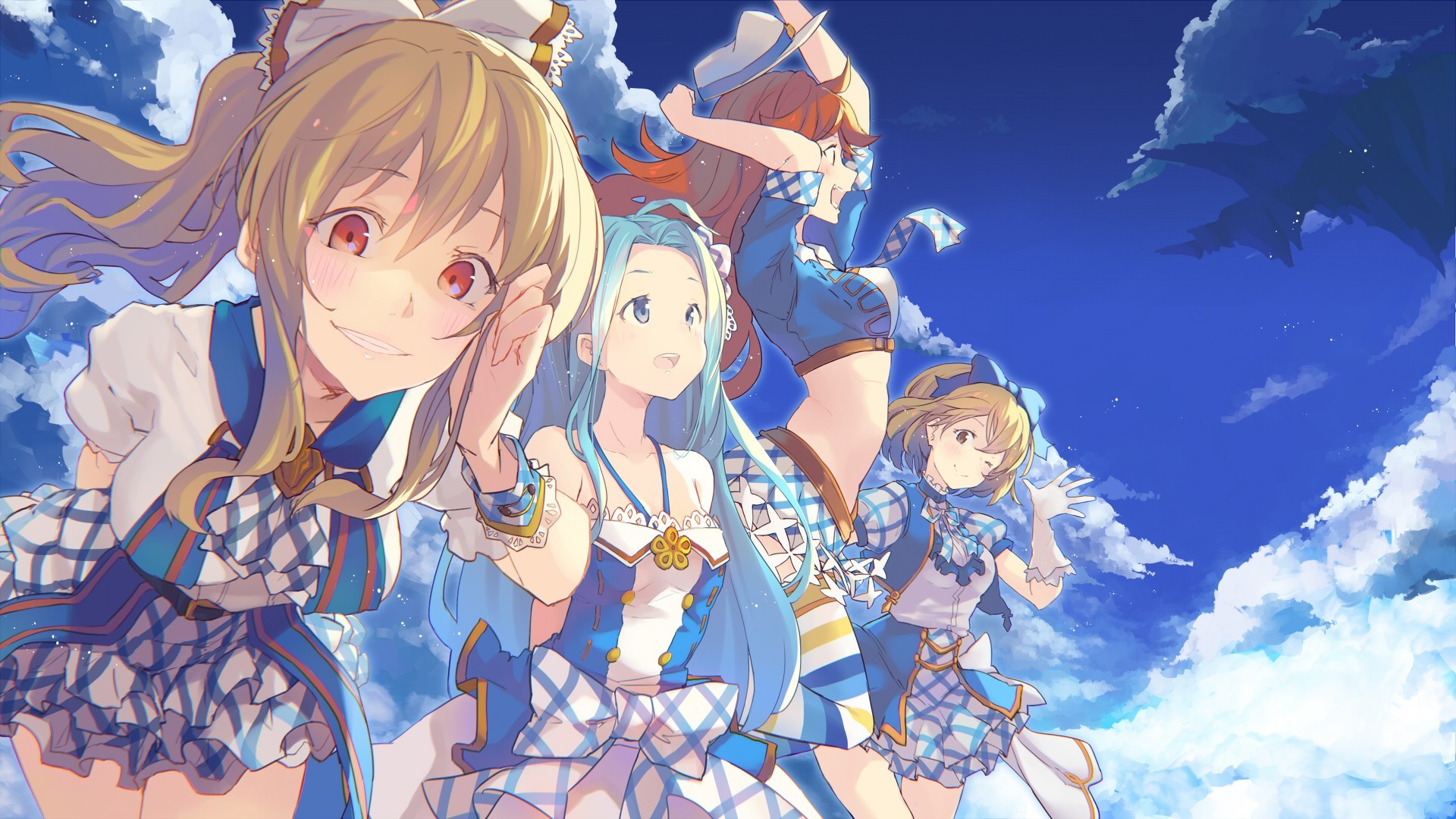 Granblue Fantasy Anime Girls in Blue Outfits HD Wallpaper