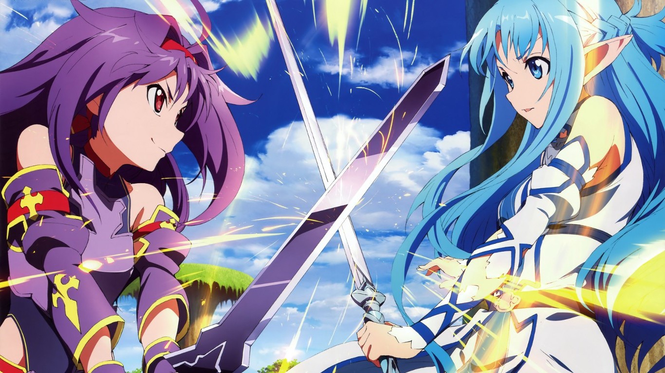 Asuna and Yuuki from Sword Art Online HD Wallpaper