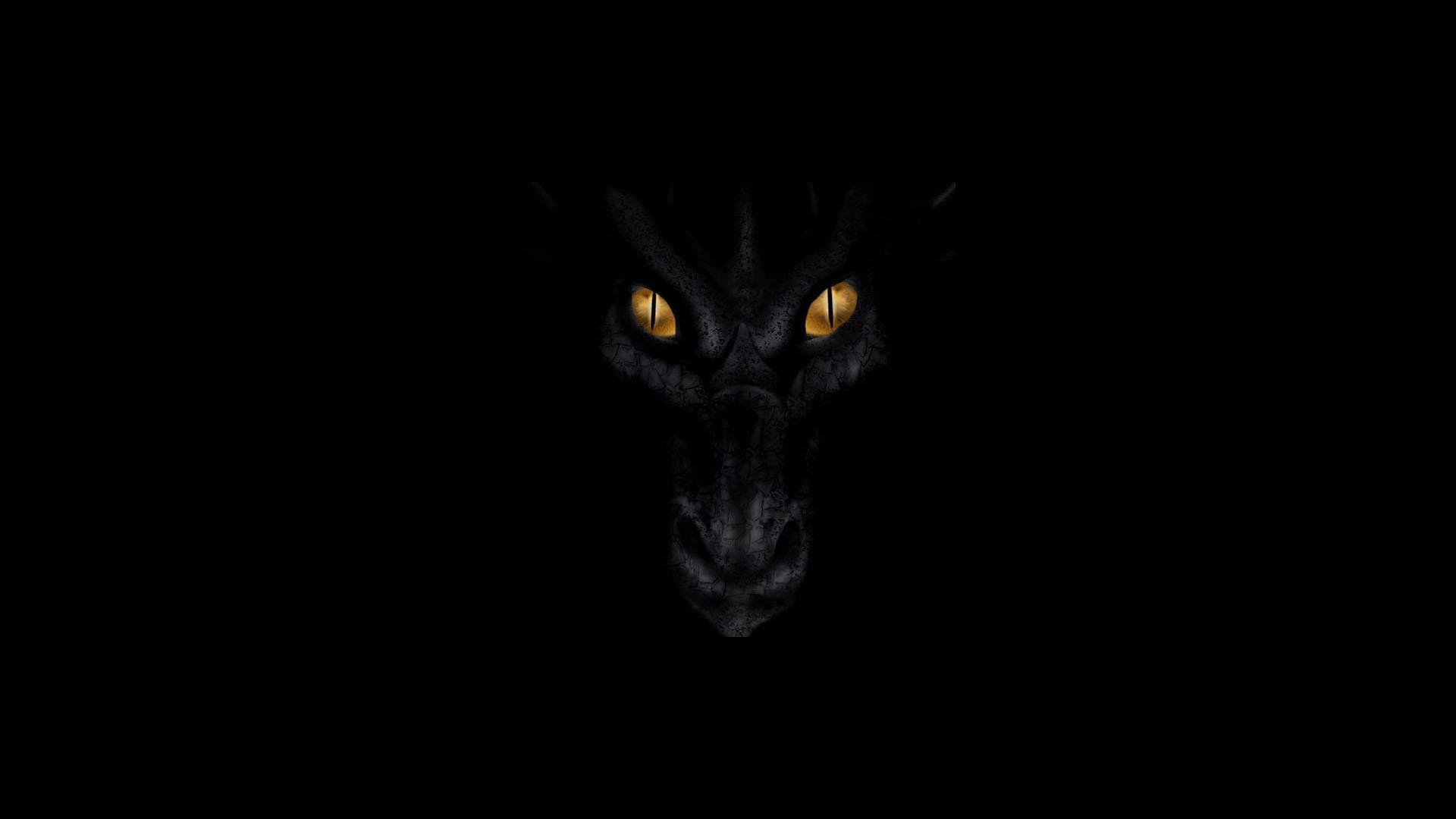 Dark Dragon with Yellow Eyes HD Wallpaper