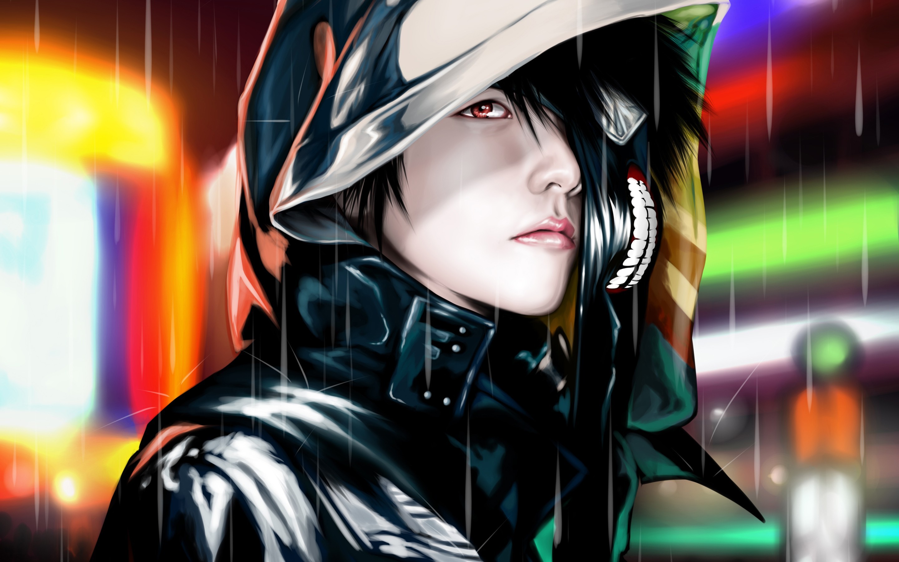 Ken Kaneki from Tokyo Ghoul in the rain HD Wallpaper