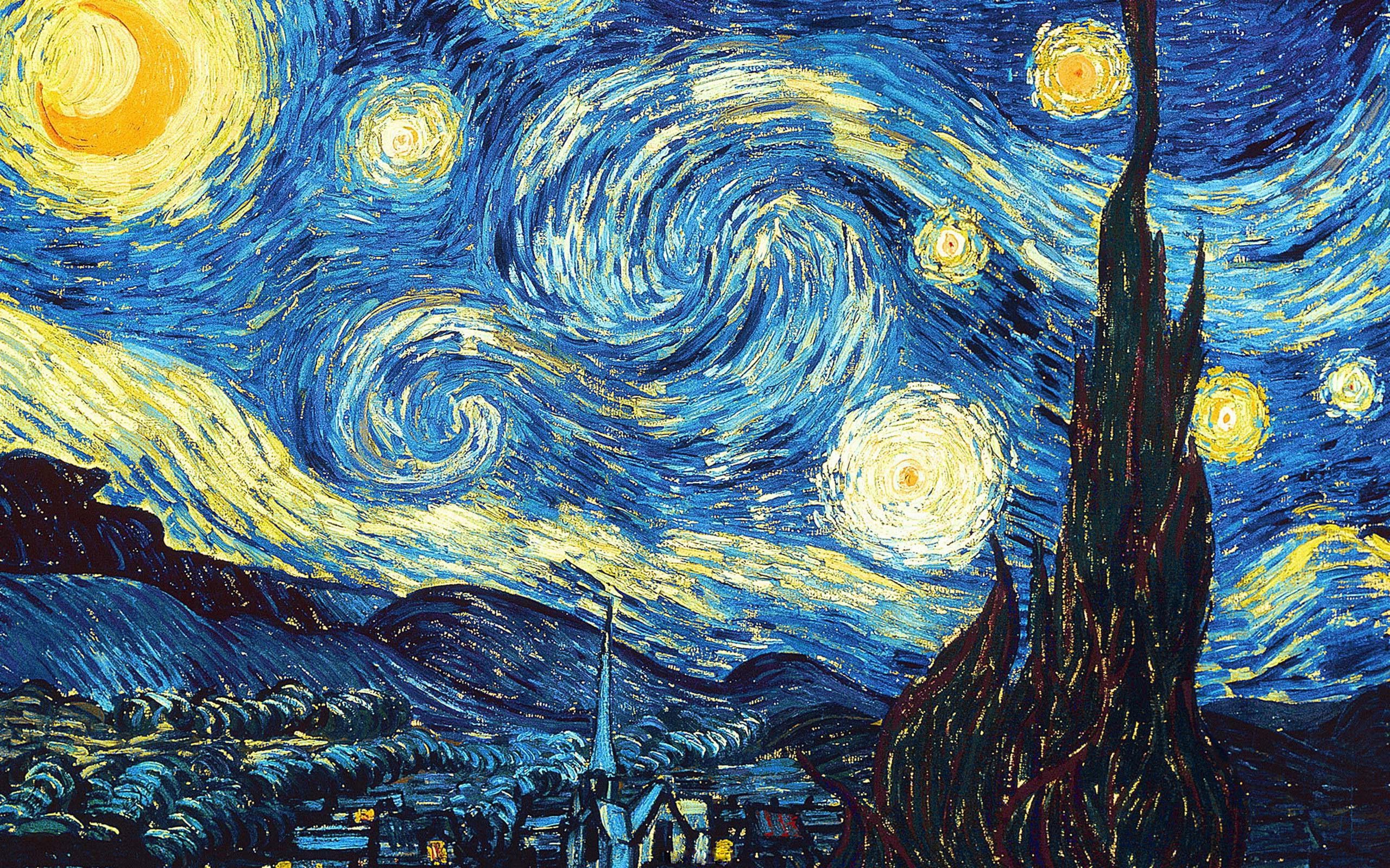 The Starry Night by Vincent van Gogh HD Wallpaper