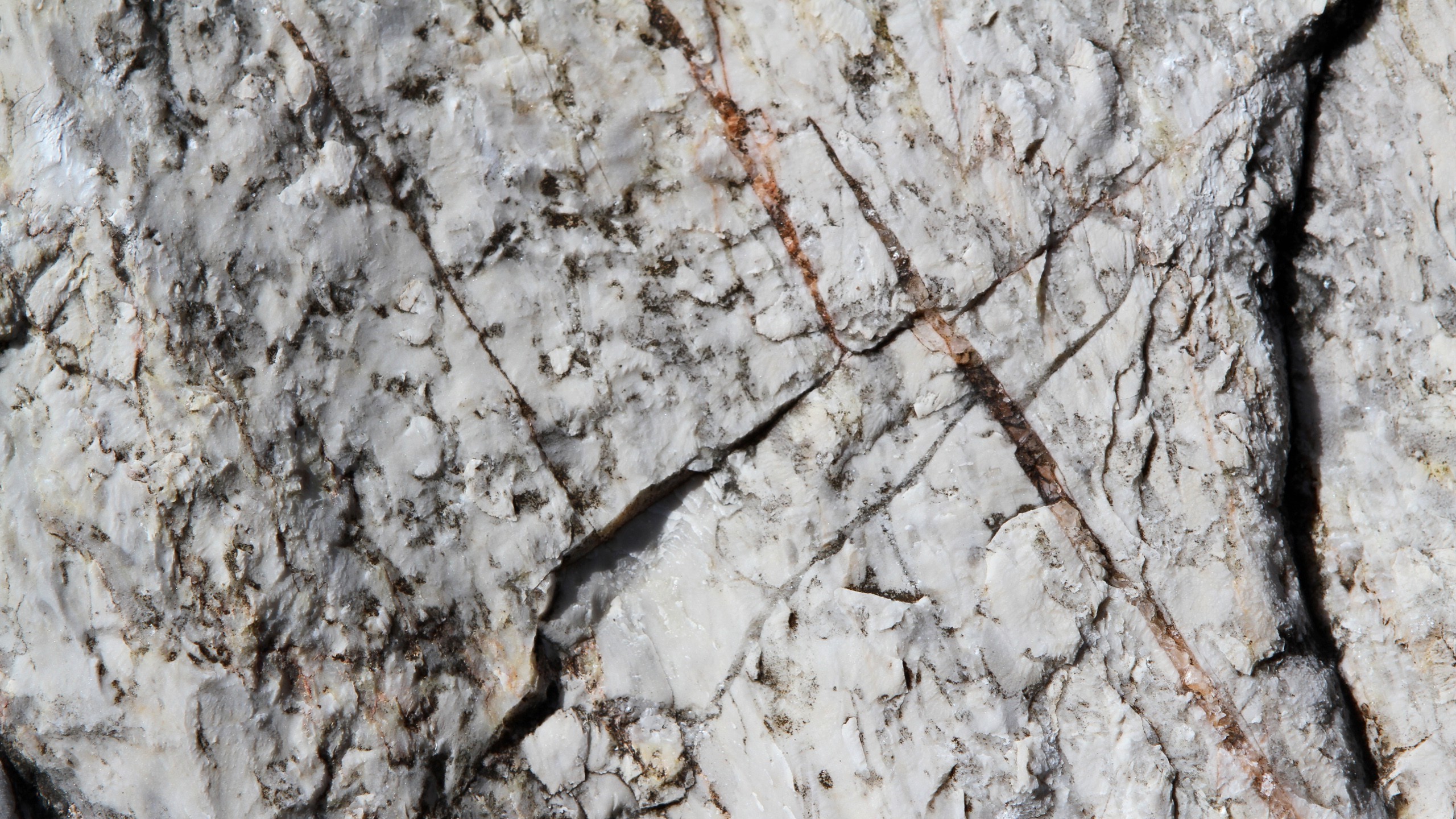 Close-up of a textured rock surface with cracks HD Wallpaper