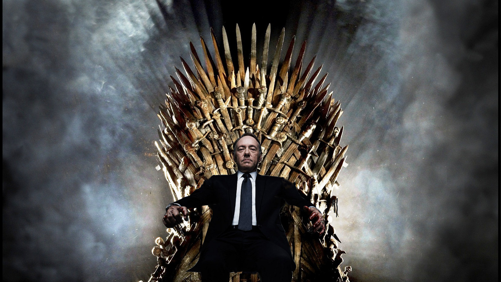 Kevin Spacey as Frank Underwood on the Iron Throne HD Wallpaper